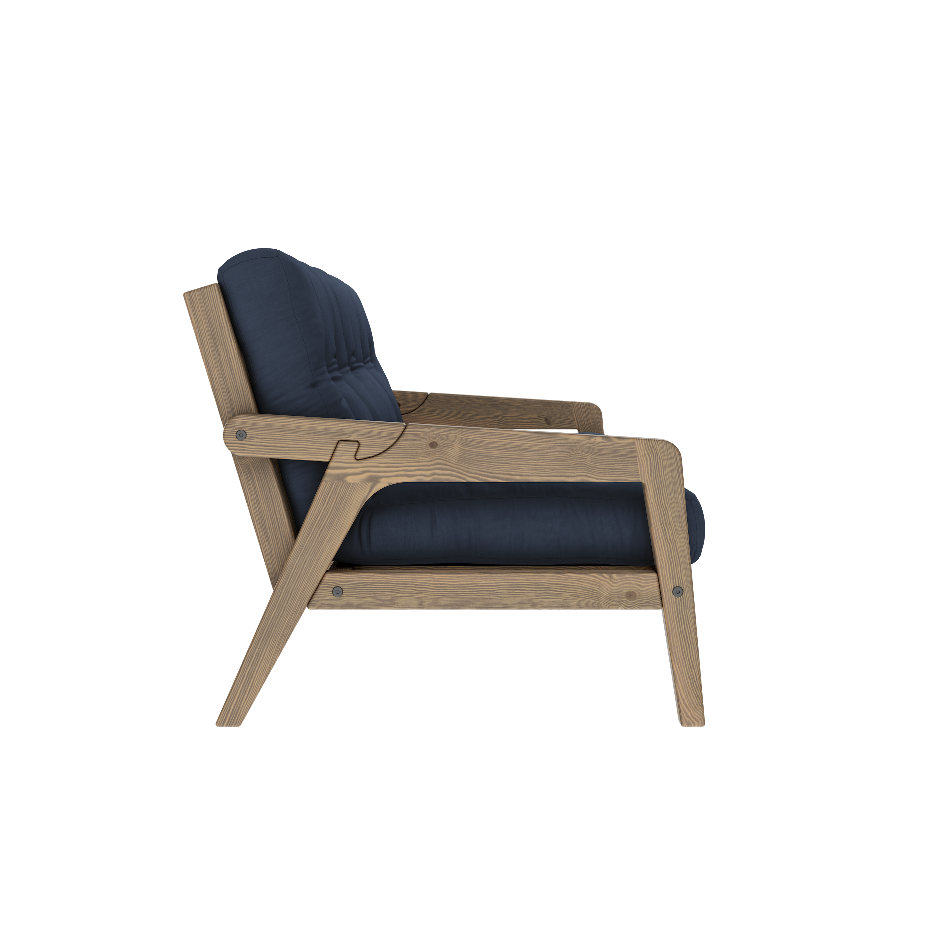 GRAB CAROB BROWN LAQUÉ W. MATELAS MIXTE 5 COUCHES MAT MARINE