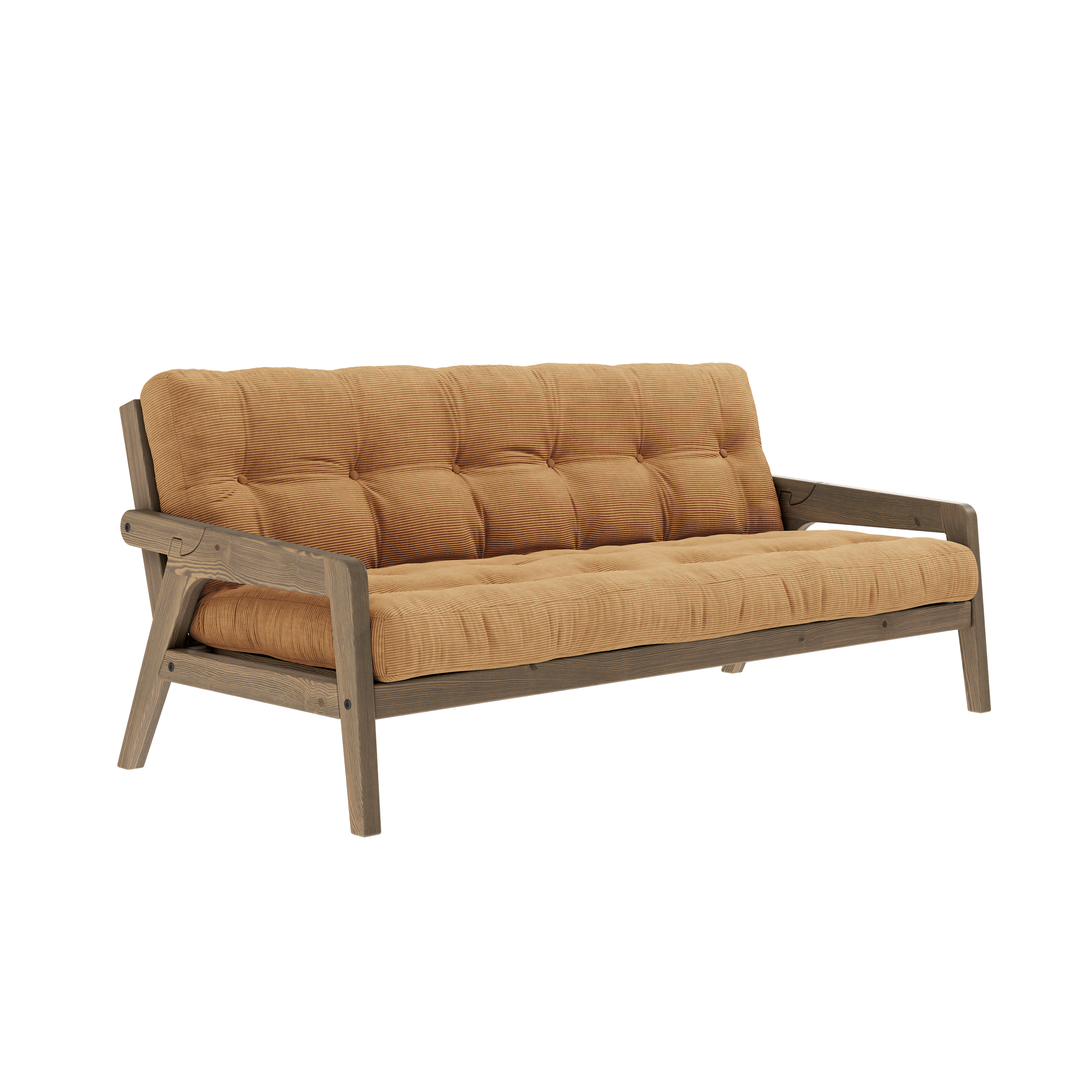 GRAB CAROB BROWN LACQUERED W. 5-LAYER MIXED MATTRESS FUDGE BROWN