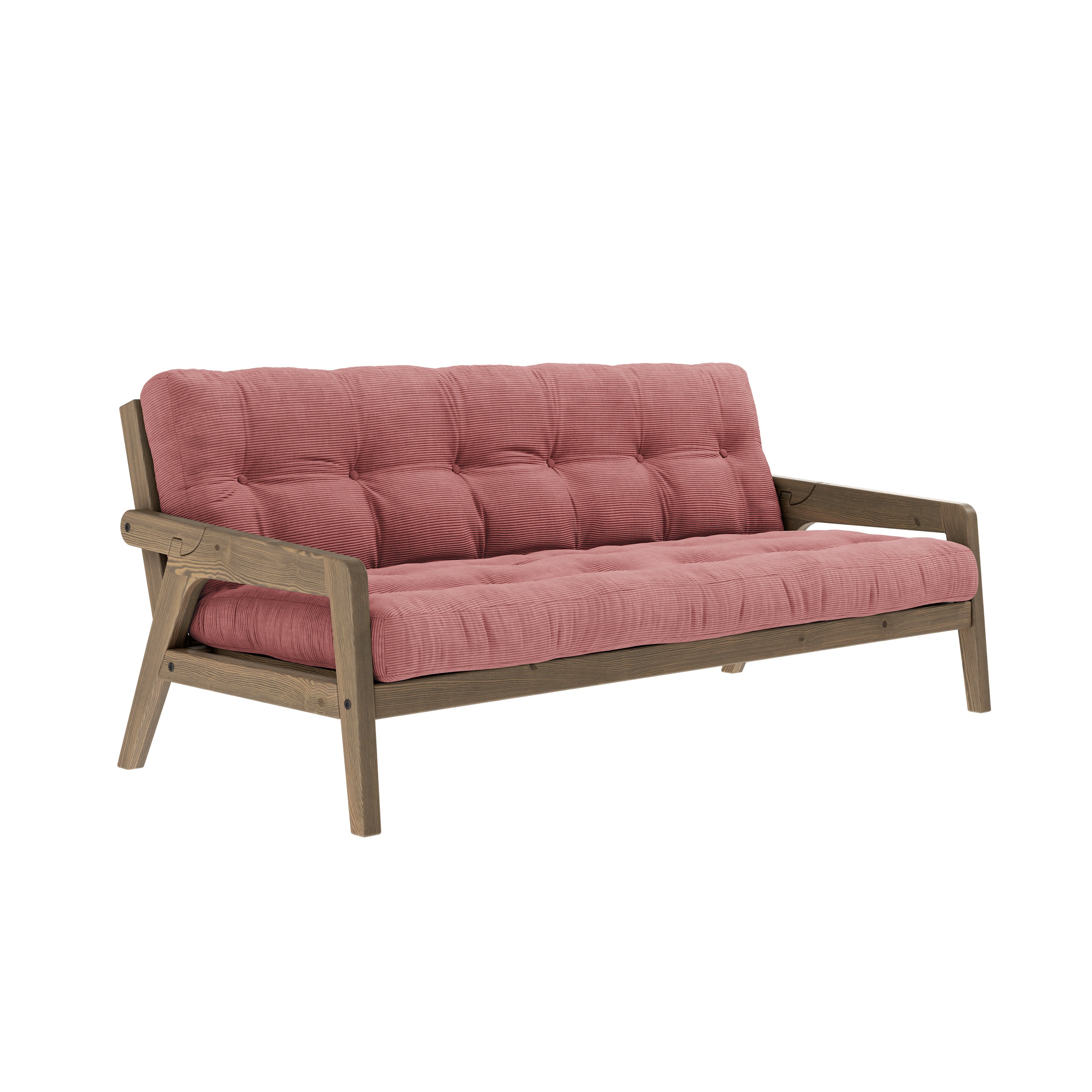 GRAB CAROB BROWN LACQUERED W. 5-LAYER MIXED MATTRESS SORBET PINK