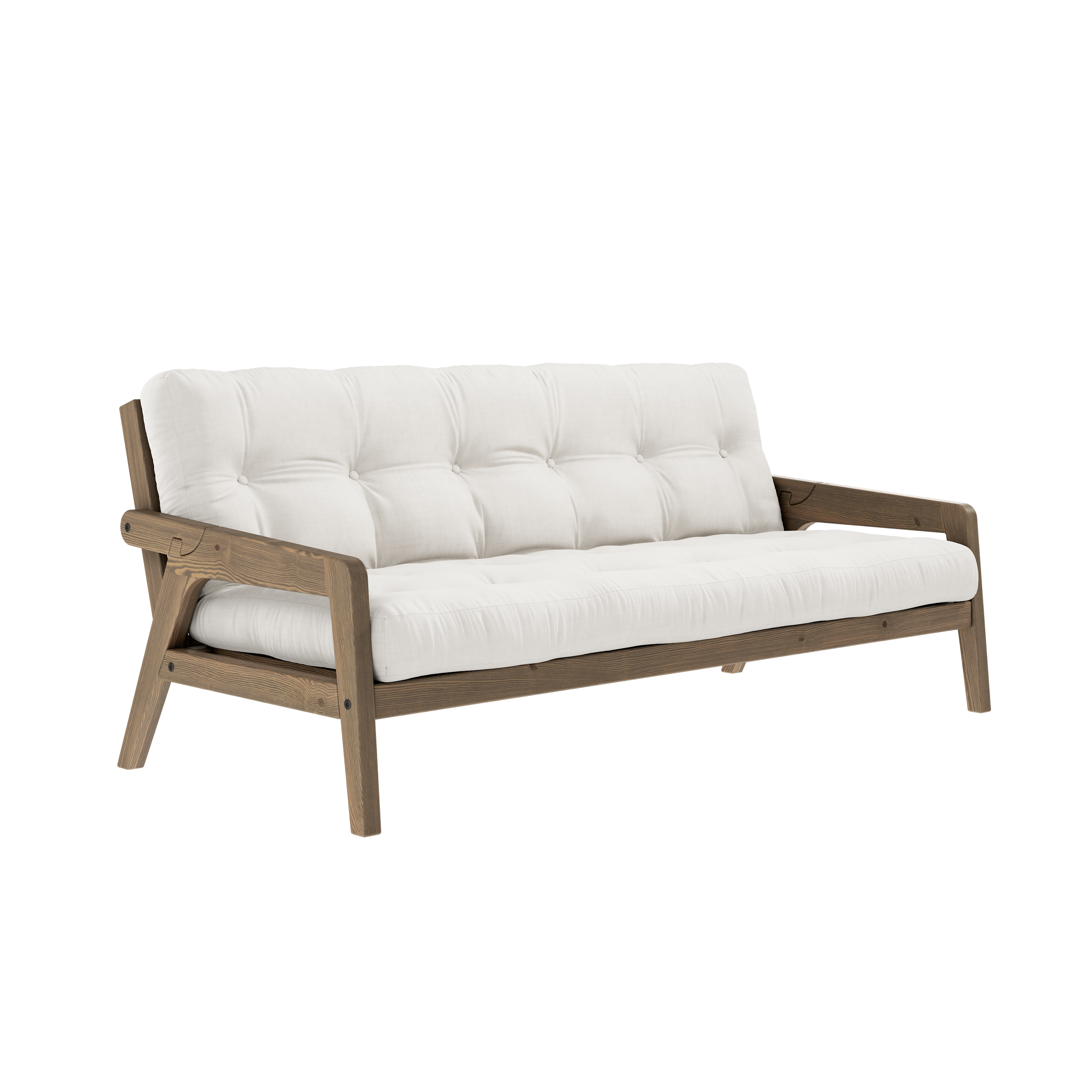GRAB CAROB BROWN LACQUERED W. 5-LAYER MIXED MATTRESS NATURAL