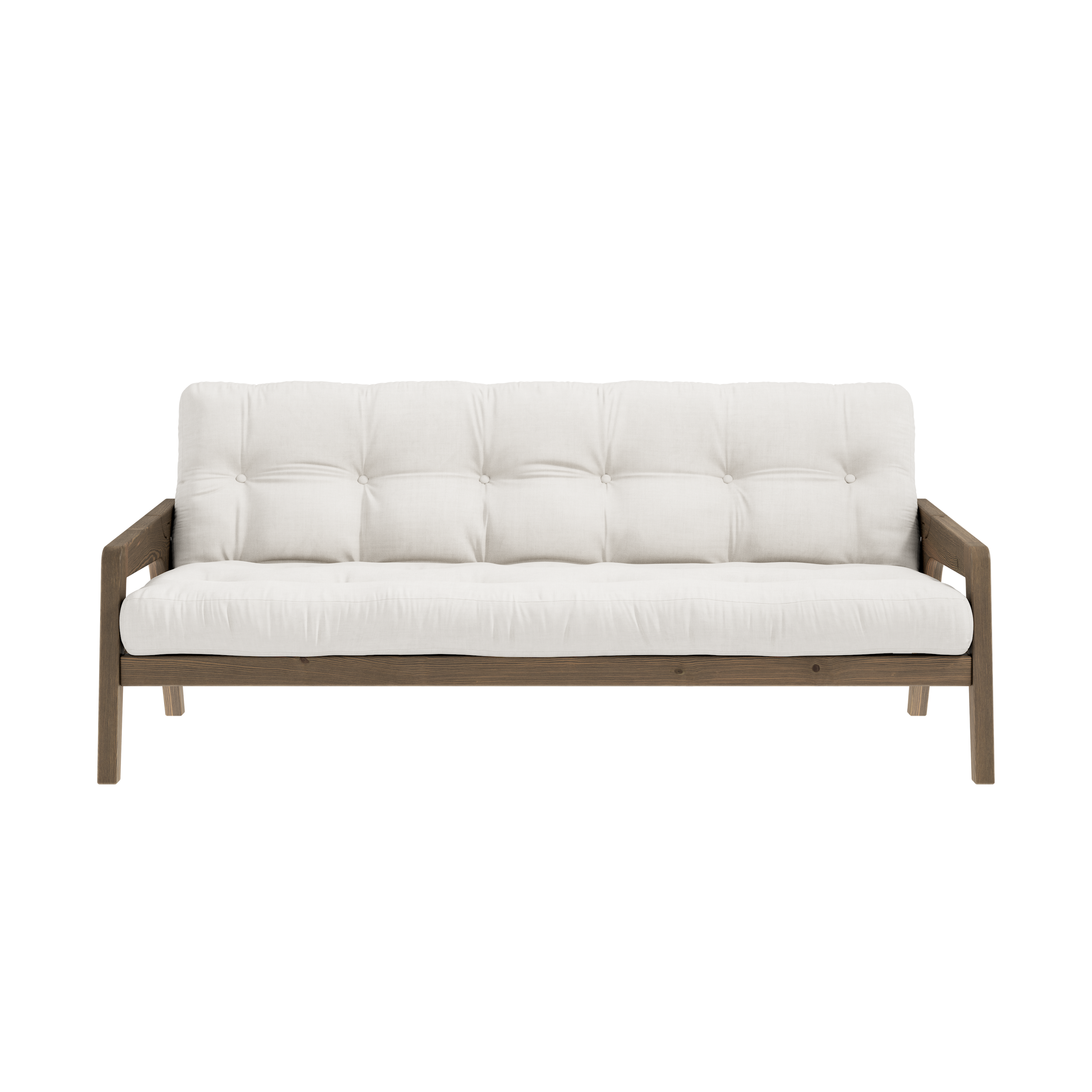 GRAB CAROB BROWN LACQUERED W. 5-LAYER MIXED MATTRESS NATURAL