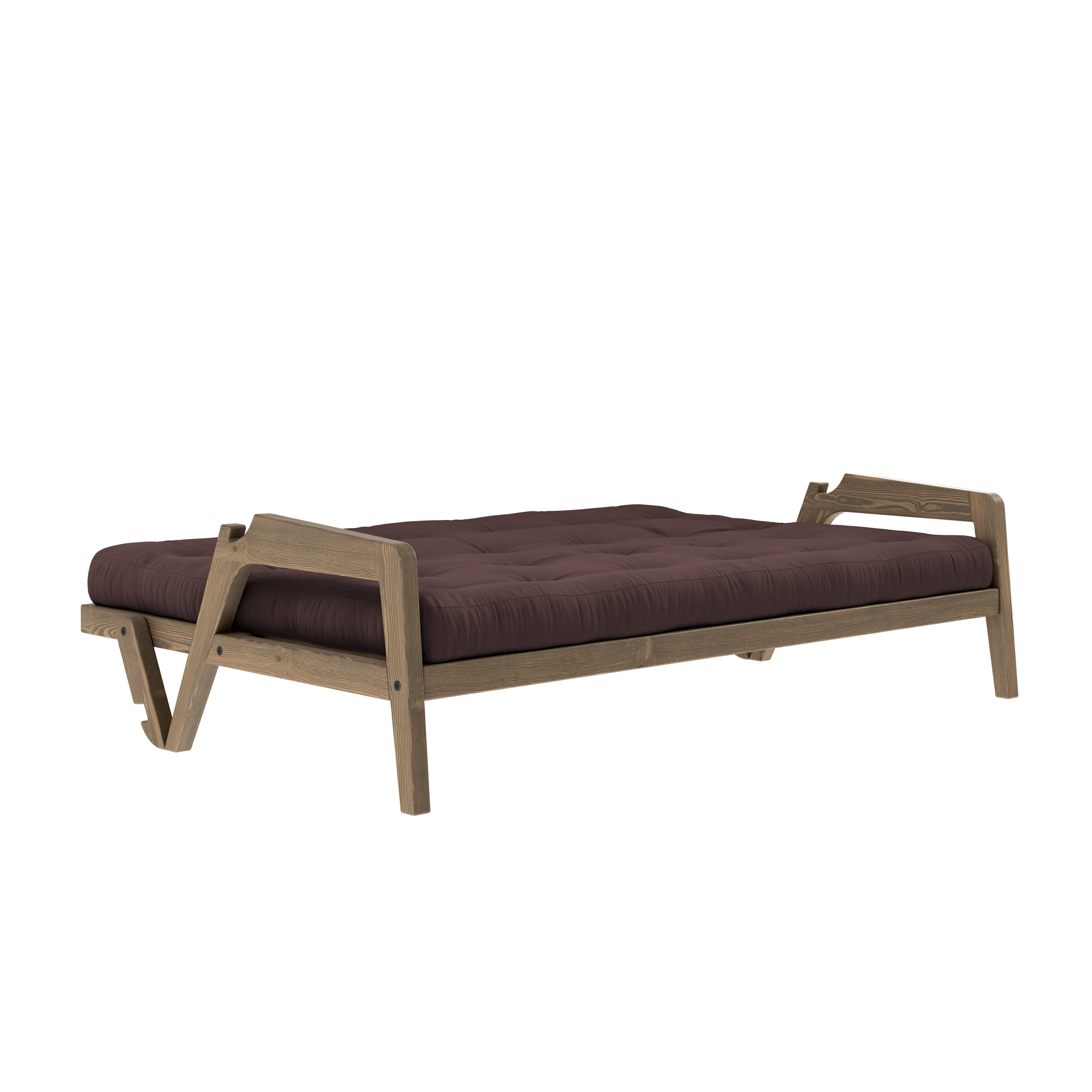 GRAB CAROB BROWN LAQUÉ AVEC MATELAS MIXTE 5 COUCHES MARRON