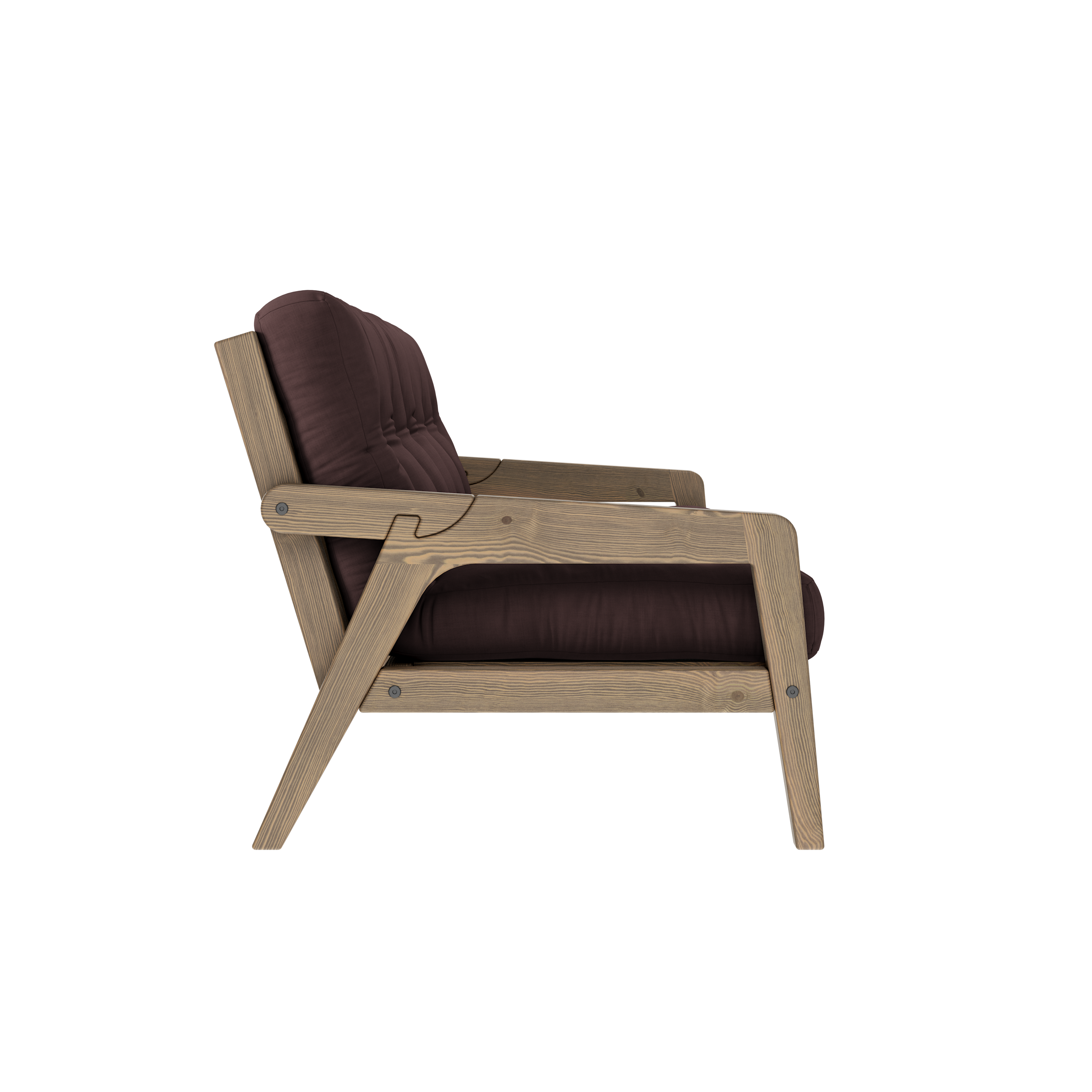 GRAB CAROB BROWN LAQUÉ AVEC MATELAS MIXTE 5 COUCHES MARRON