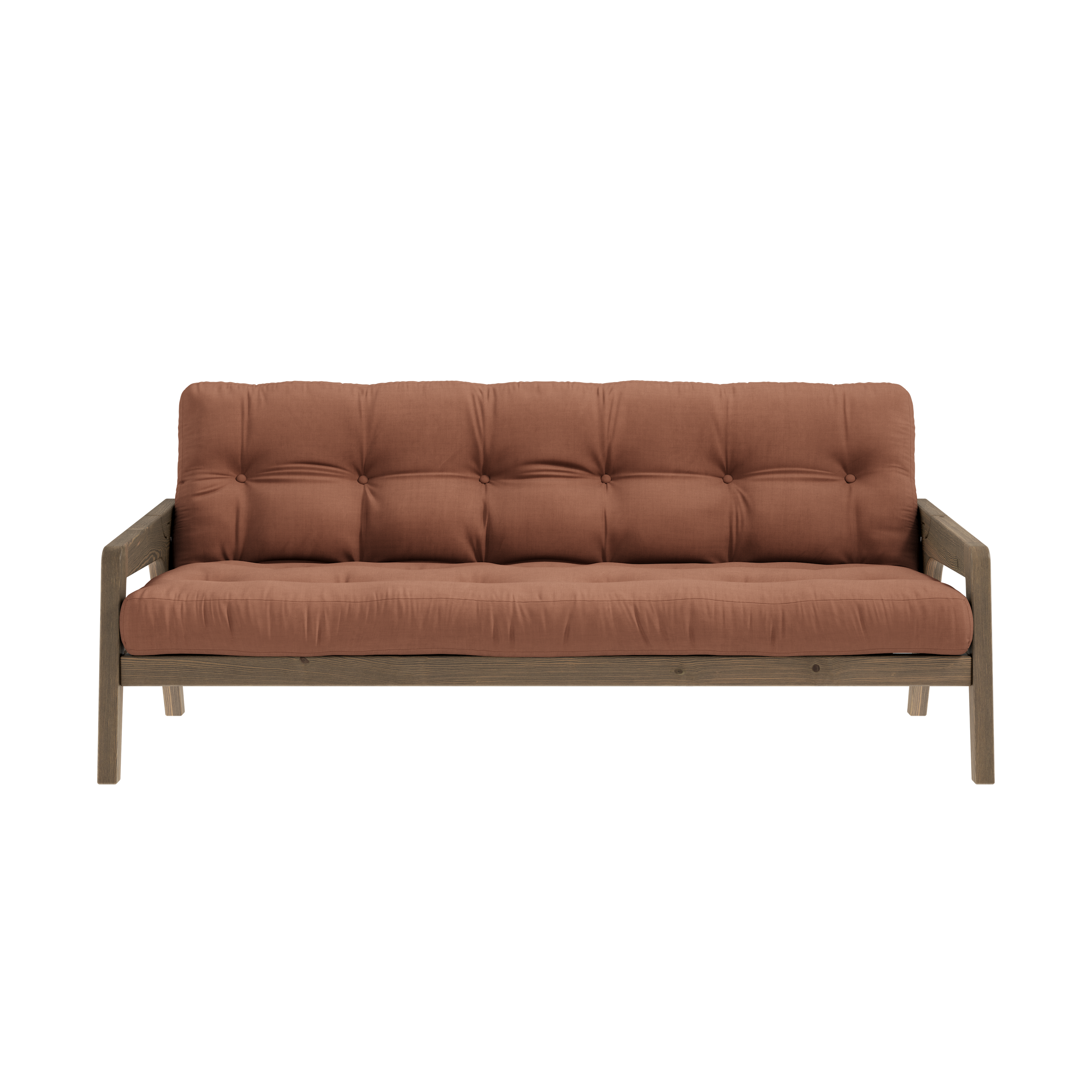 GRAB CAROB BROWN LACQUERED W. 5-LAYER MIXED MATTRESS CLAY BROWN