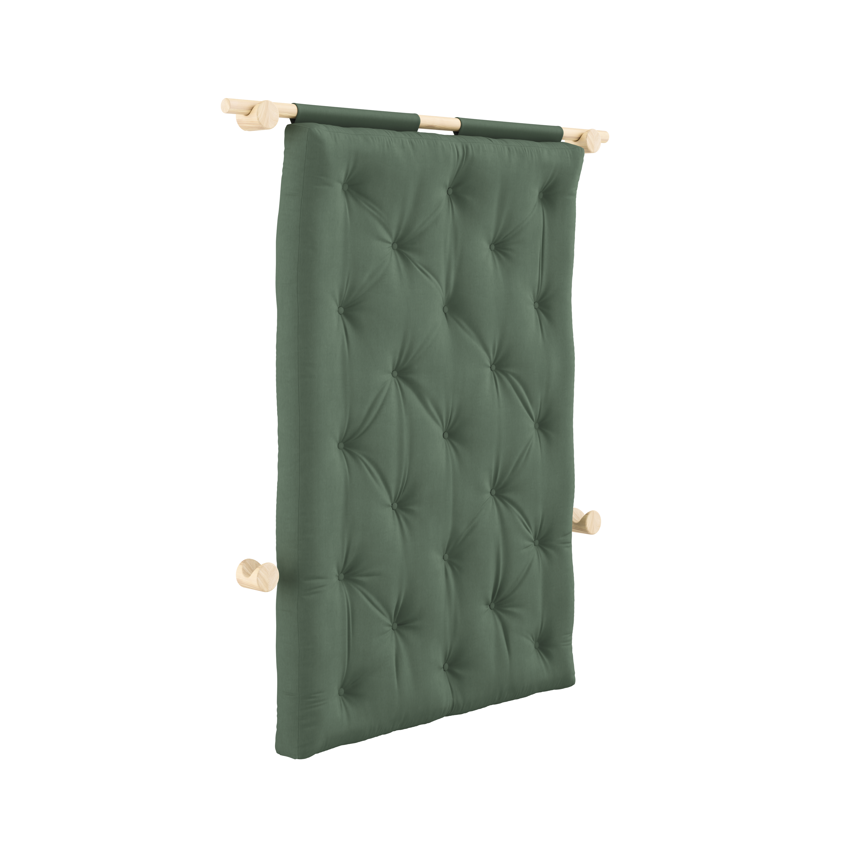 MATELAS HOOKED RAW 135 x 200 AVEC W. BRAVO VERT OLIVE
