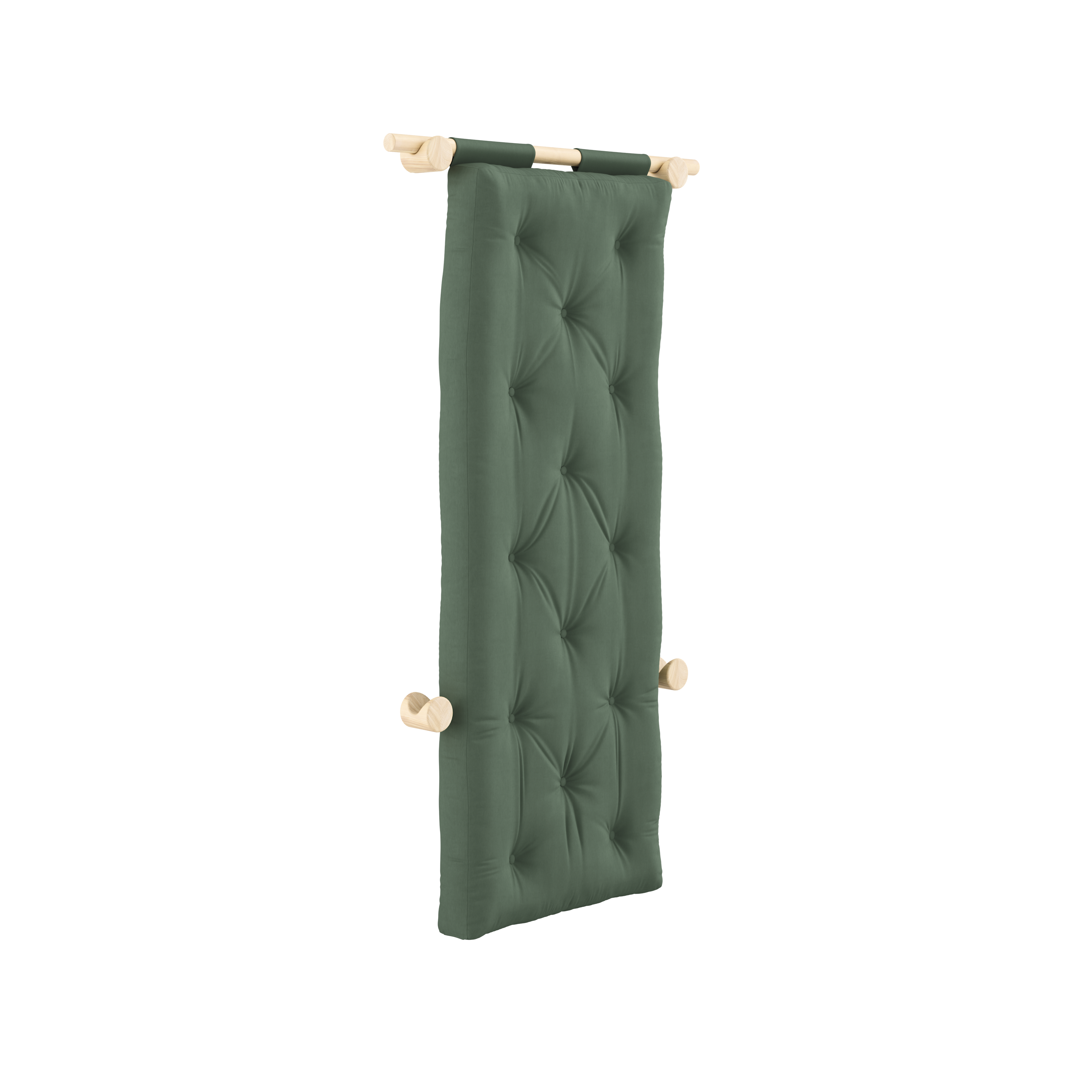 HOOKED RAW 75 x 200 W. BRAVO MATELAS VERT OLIVE