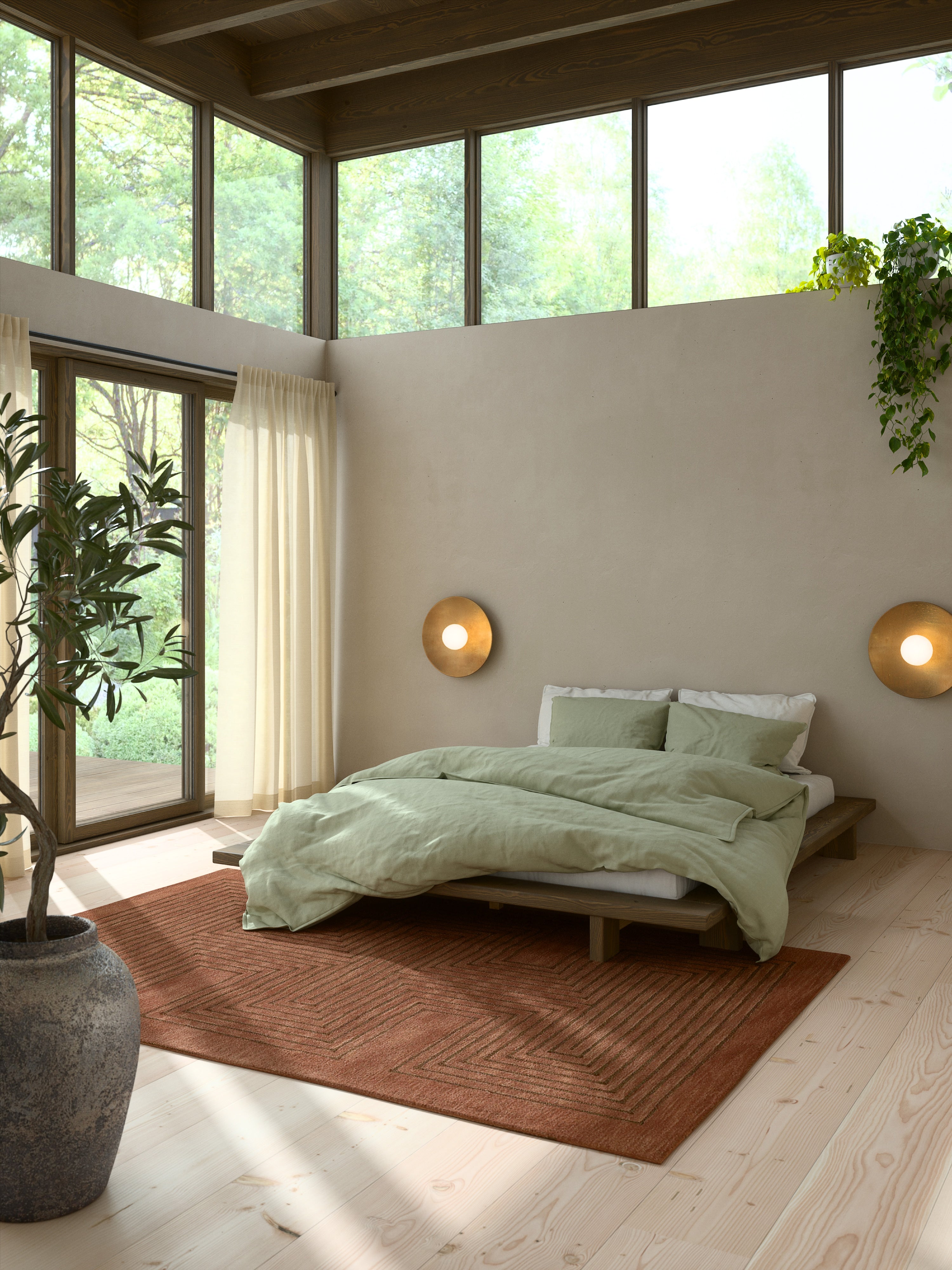 JAPAN BED CAROB BROWN 140 X 200
