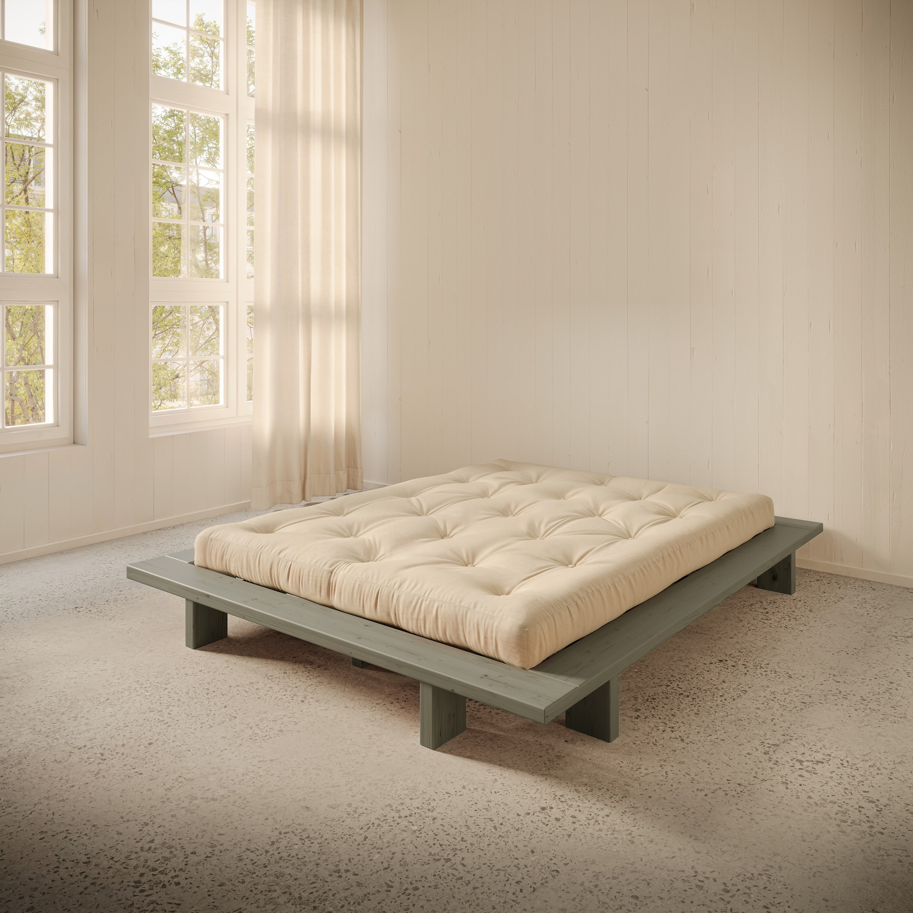 JAPAN BED SAGE GREEN 140X200
