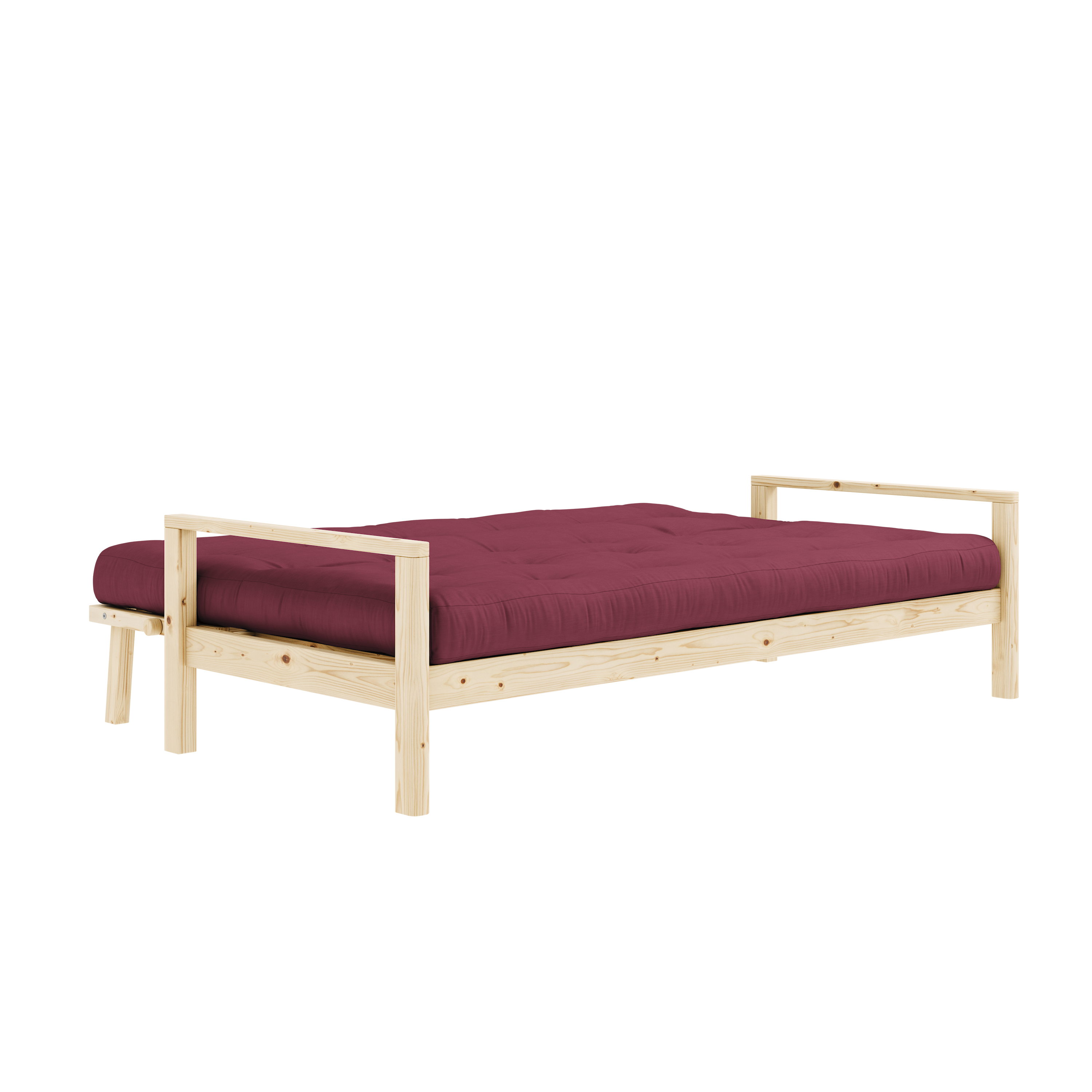 POIGNÉE VERNIE CLAIRE AVEC MATELAS MIXTE 5 COUCHES MAT BORDEAUX