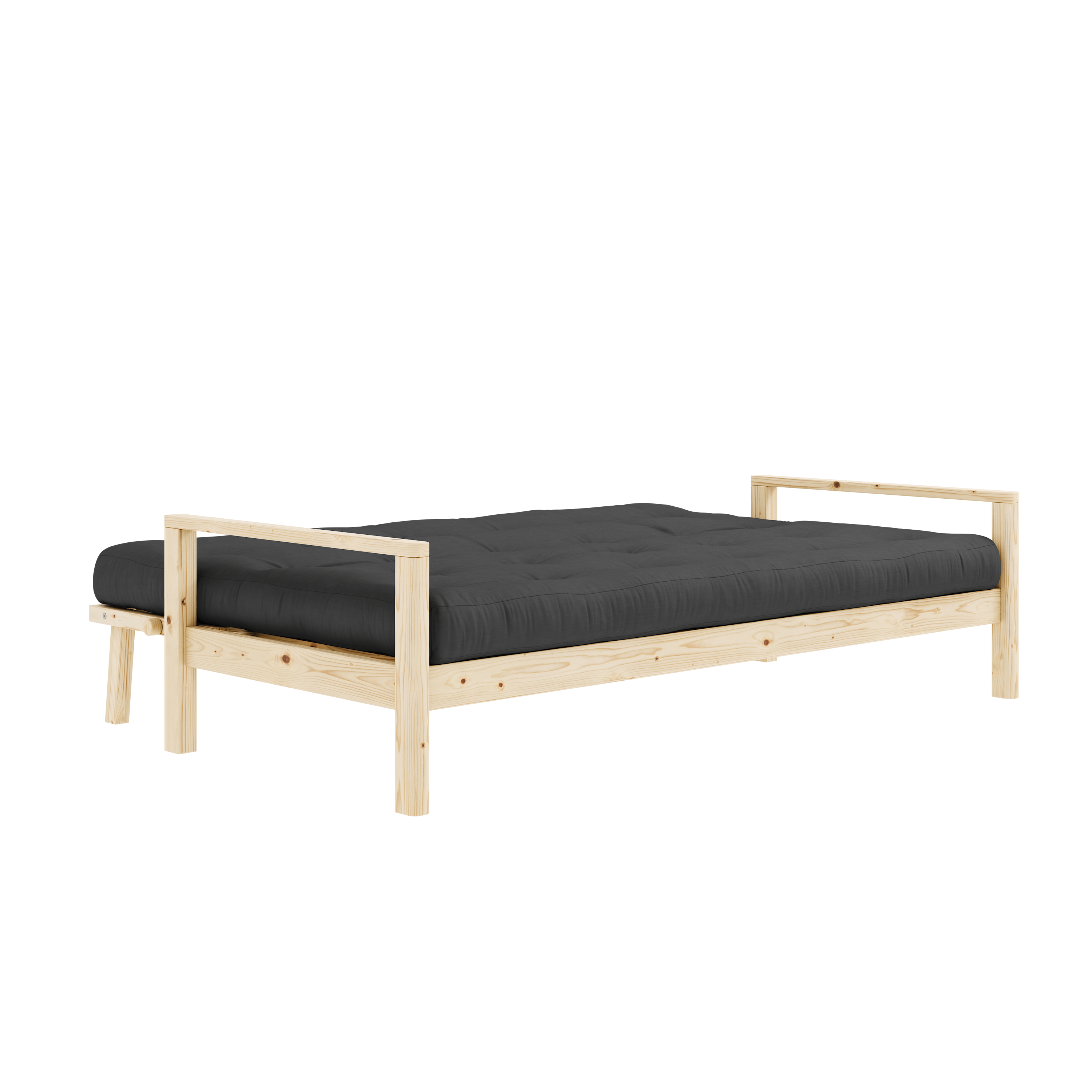 KNOB CLEAR LACQUERED W. 5-LAYER MIXED MATTRESS DARK GREY
