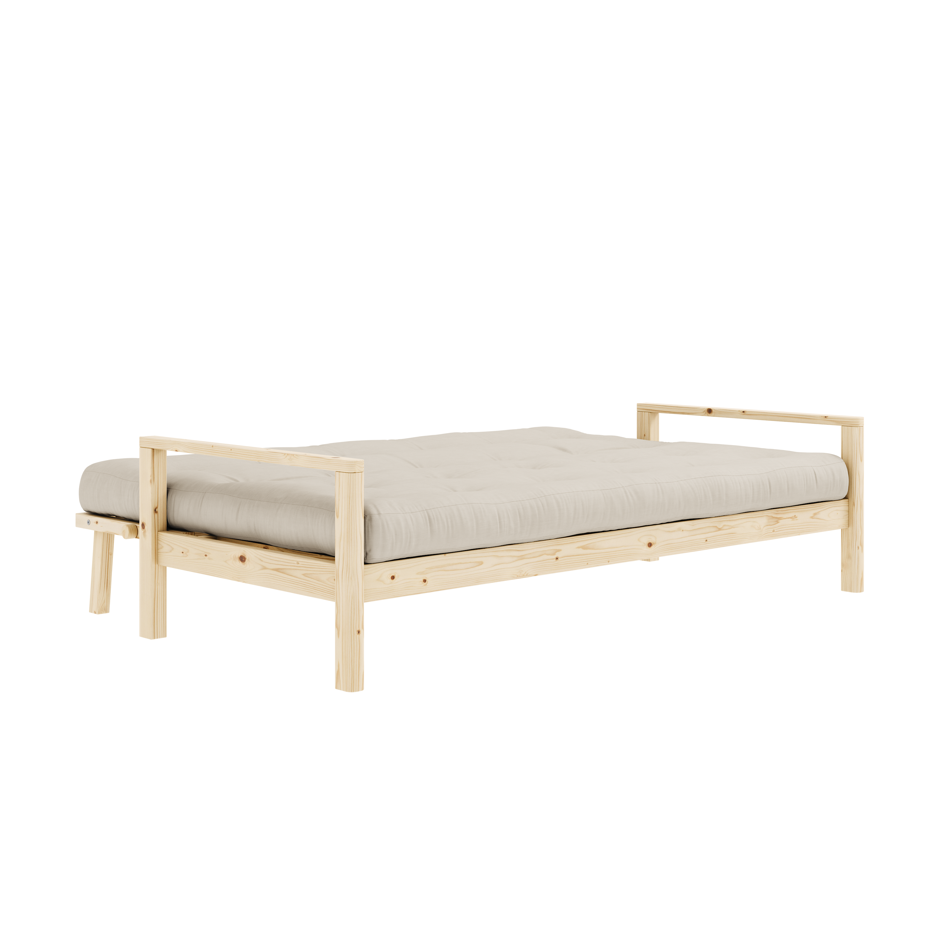 KNOB CLEAR LACQUERED W. 5-LAYER MIXED MATTRESS BEIGE