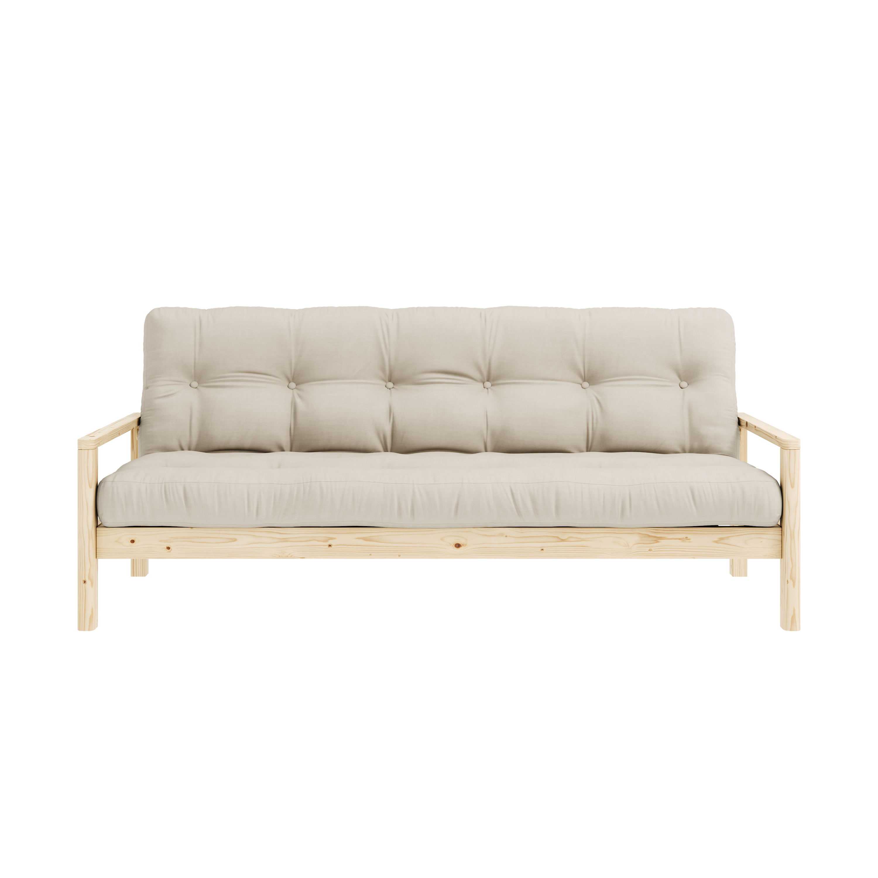 KNOB CLEAR LACQUERED W. 5-LAYER MIXED MATTRESS BEIGE