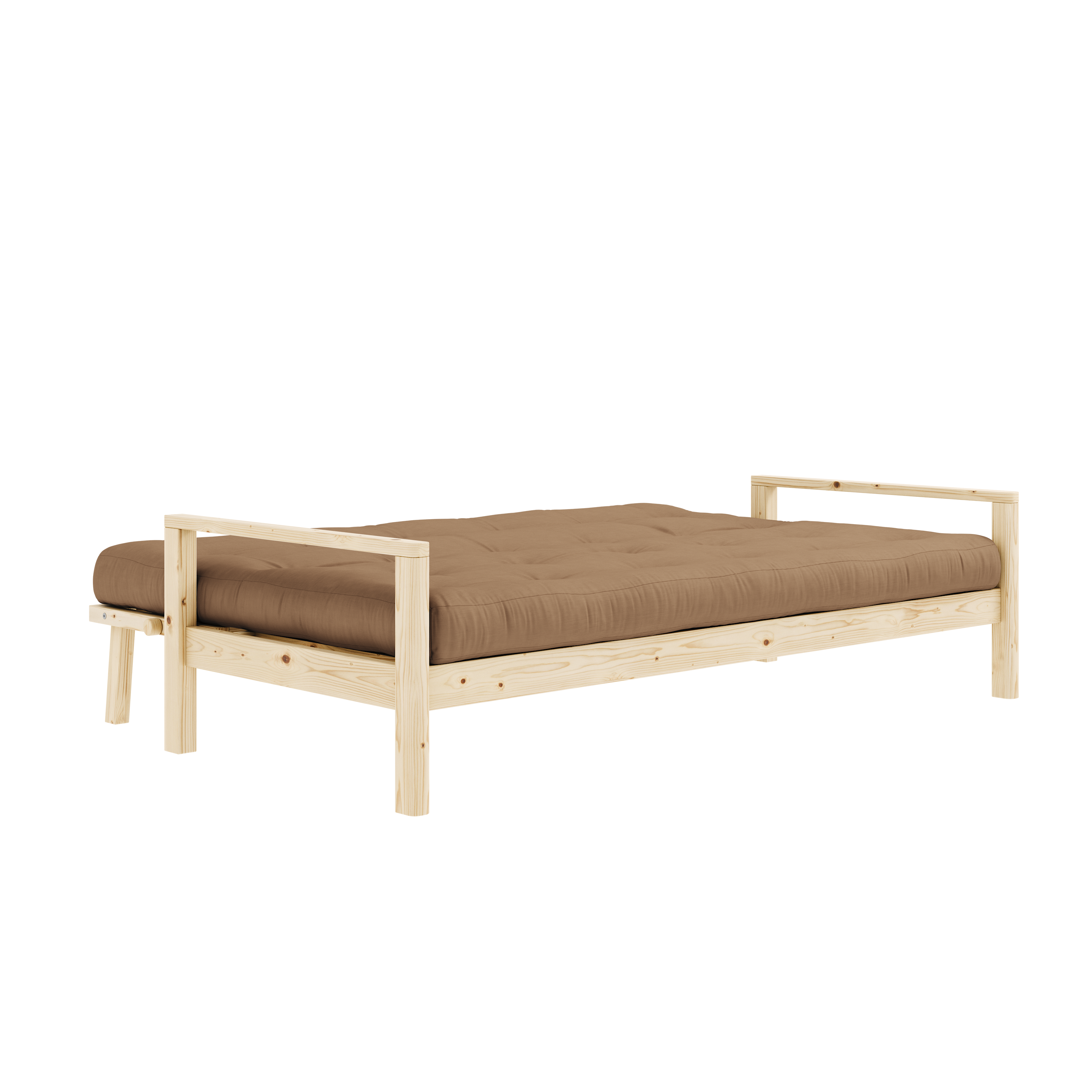 POIGNÉE CLAIR LAQUÉE AVEC MATELAS MIXTE 5 COUCHES MATE MOCCA