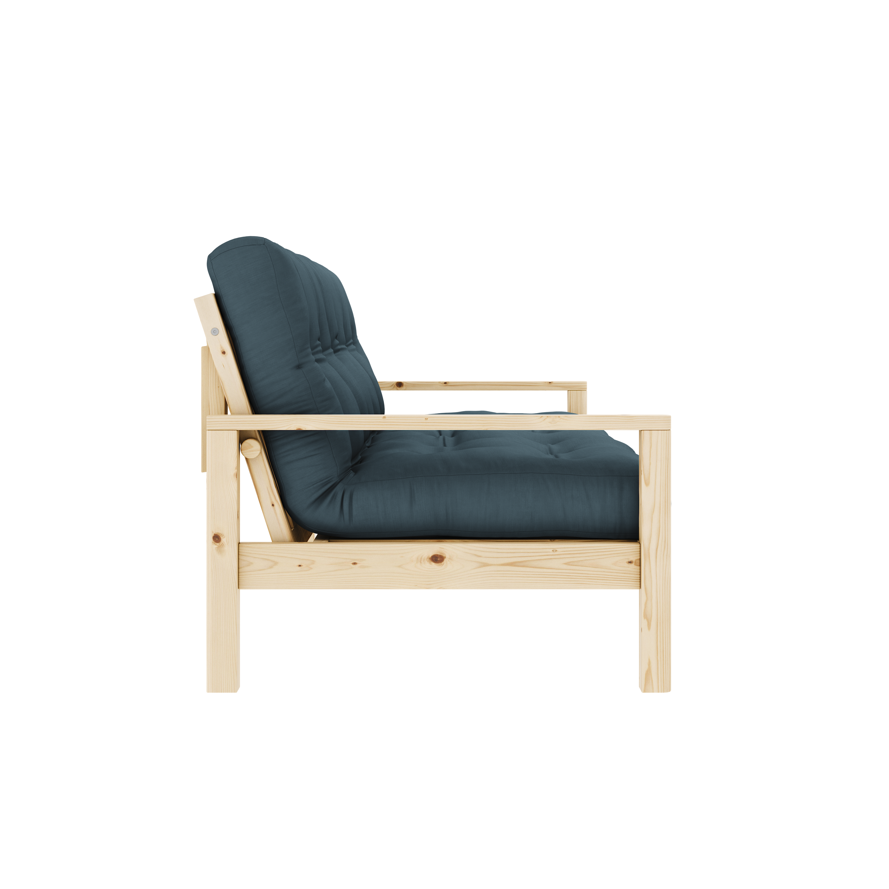 POIGNÉE CLAIRE VERNISSE AVEC MATELAS MIXTE 5 COUCHES BLEU PETROLE