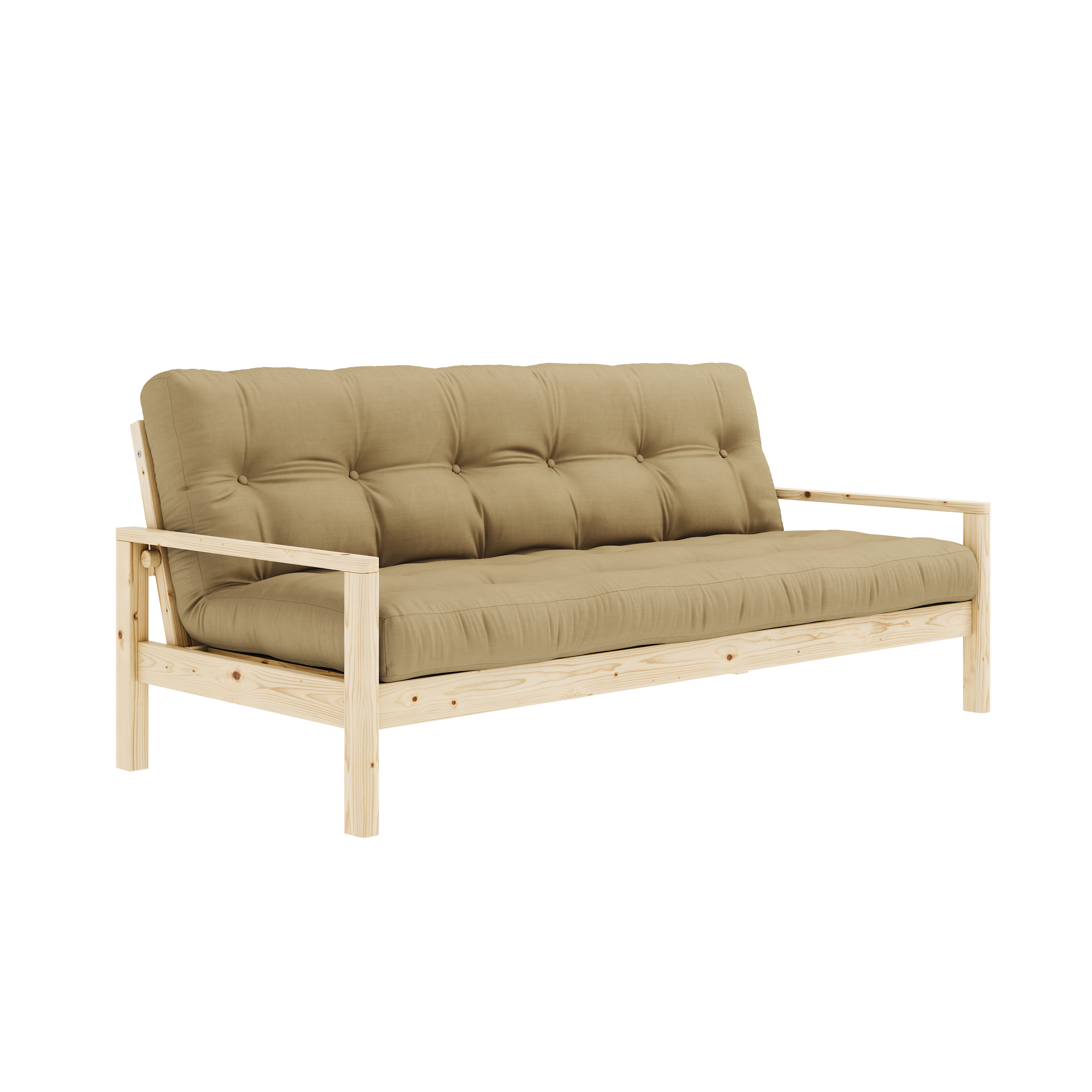 POIGNÉE LAQUÉE CLAIRE AVEC MATELAS MIXTE 5 COUCHES MAT CHANVRE BEIGE
