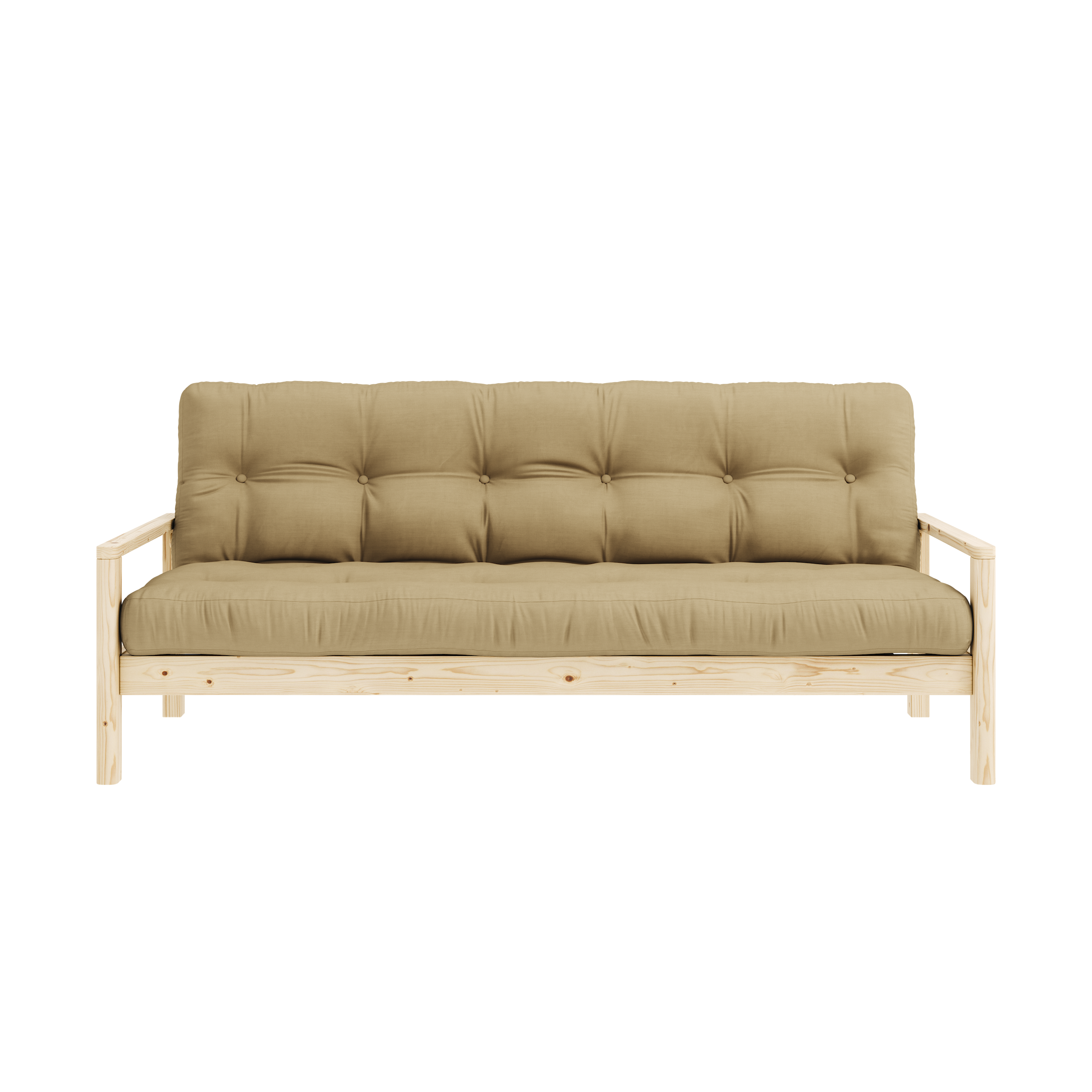 POIGNÉE LAQUÉE CLAIRE AVEC MATELAS MIXTE 5 COUCHES MAT CHANVRE BEIGE