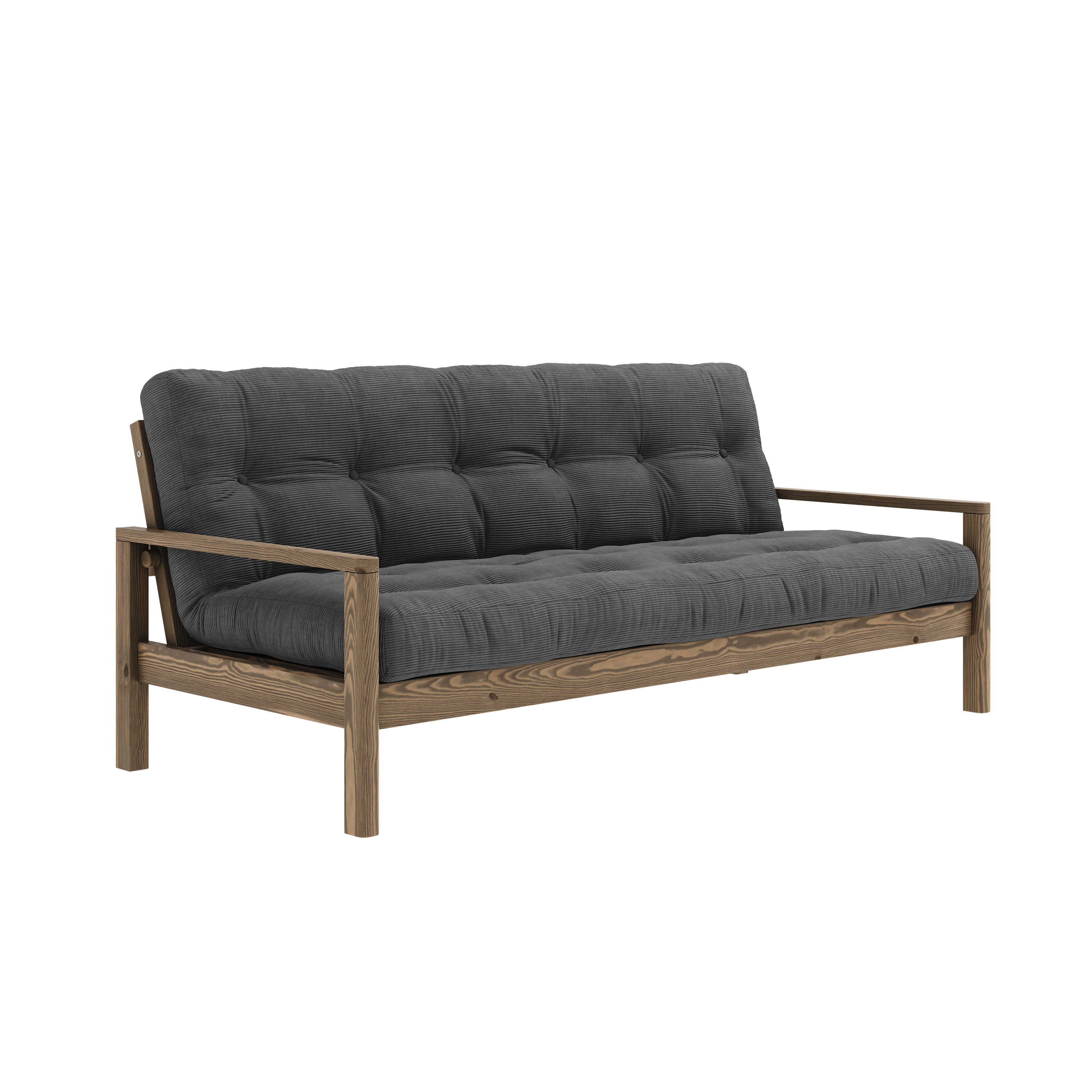 KNOB CAROB BROWN W. 5-LAYER MIXED MATTRESS CHARCOAL