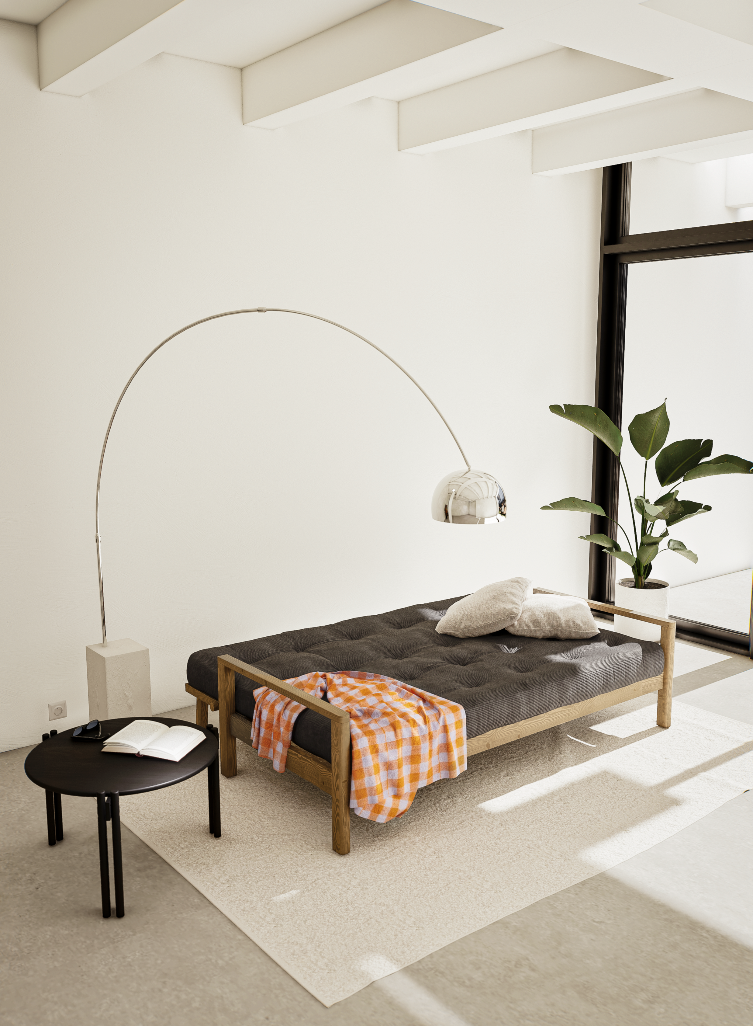 KNOB CLEAR LACQUERED W. 5-LAYER MIXED MATTRESS NAVY