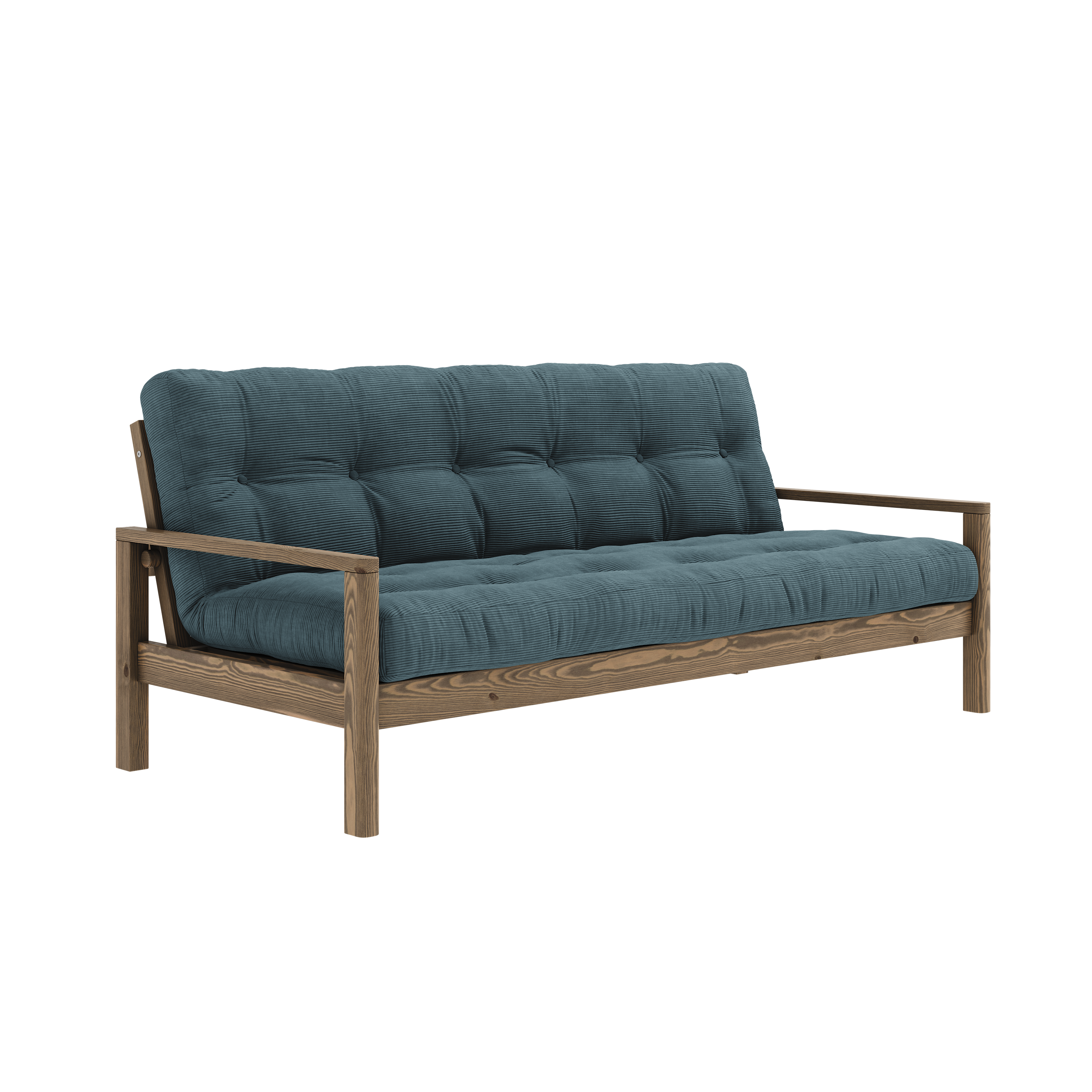 POIGNÉE CAROUBE BRUN AVEC MATELAS MIXTE 5 COUCHES BLEU PALE