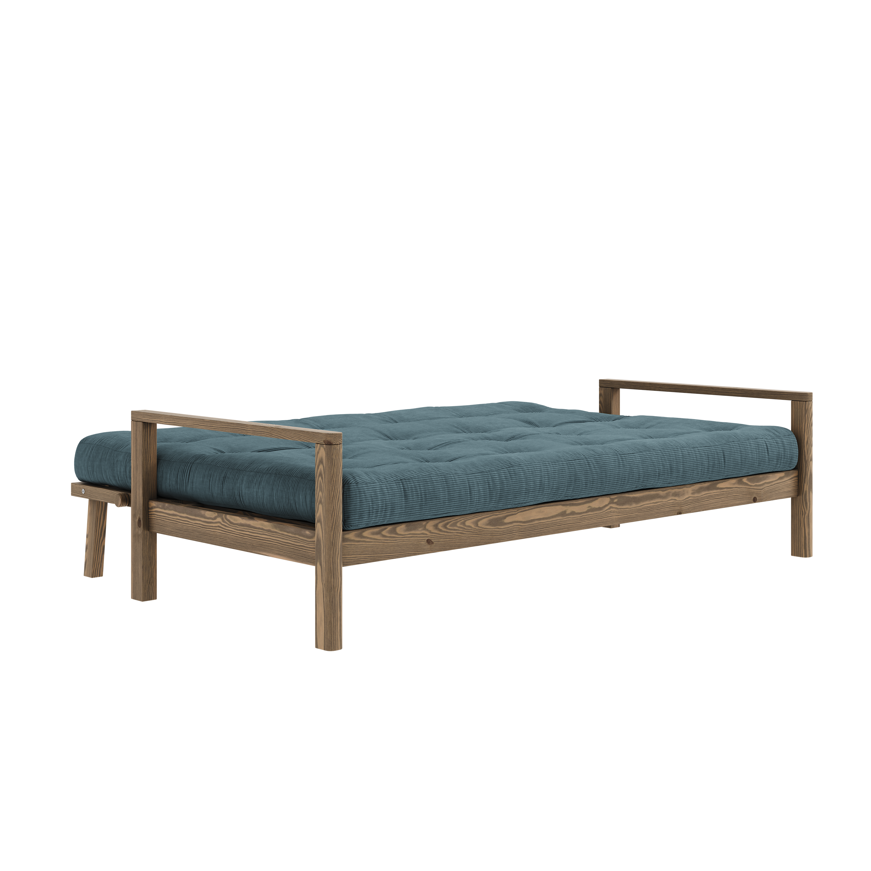 POIGNÉE CAROUBE BRUN AVEC MATELAS MIXTE 5 COUCHES BLEU PALE