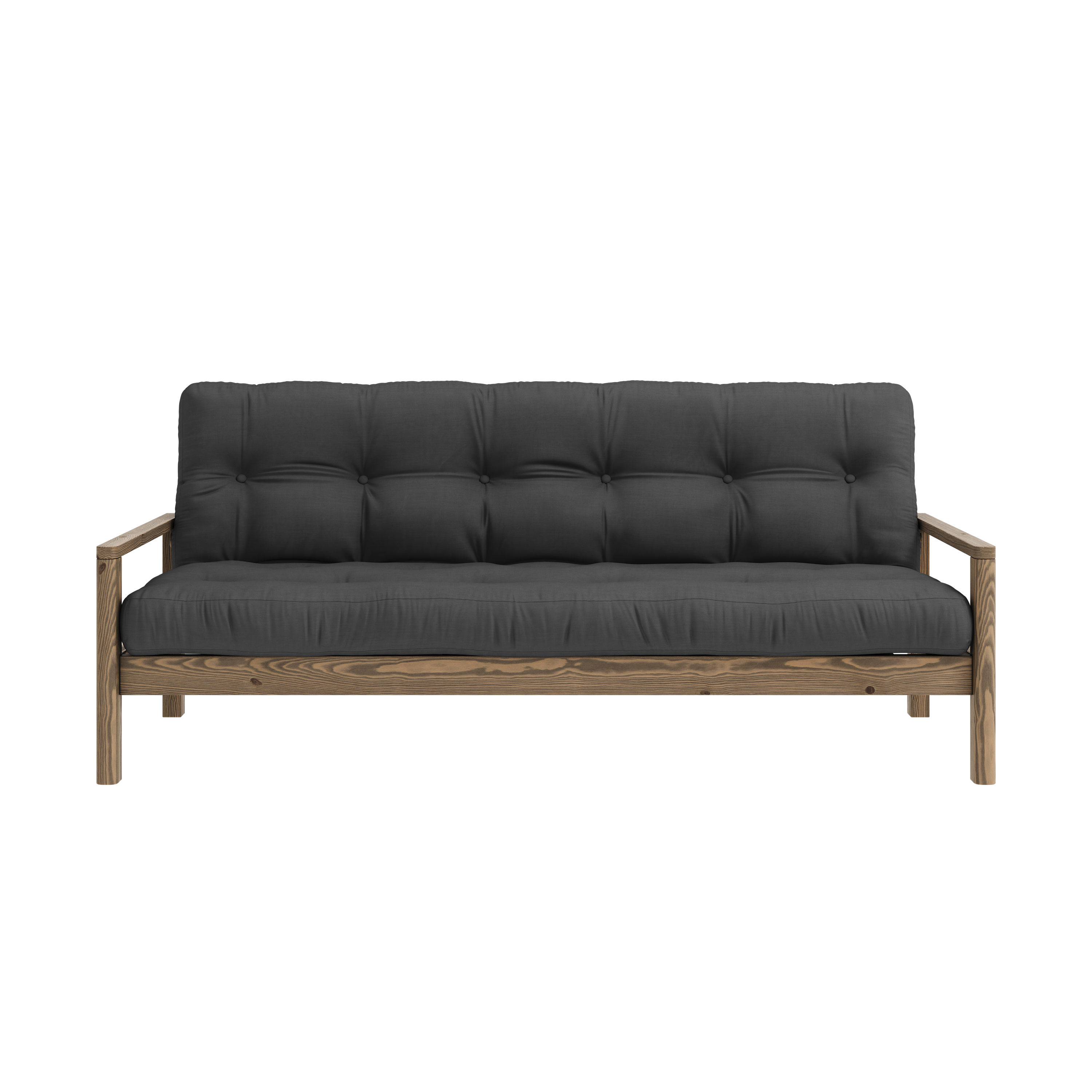 KNOB CAROB BROWN W. 5-LAYER MIXED MATTRESS DARK GREY