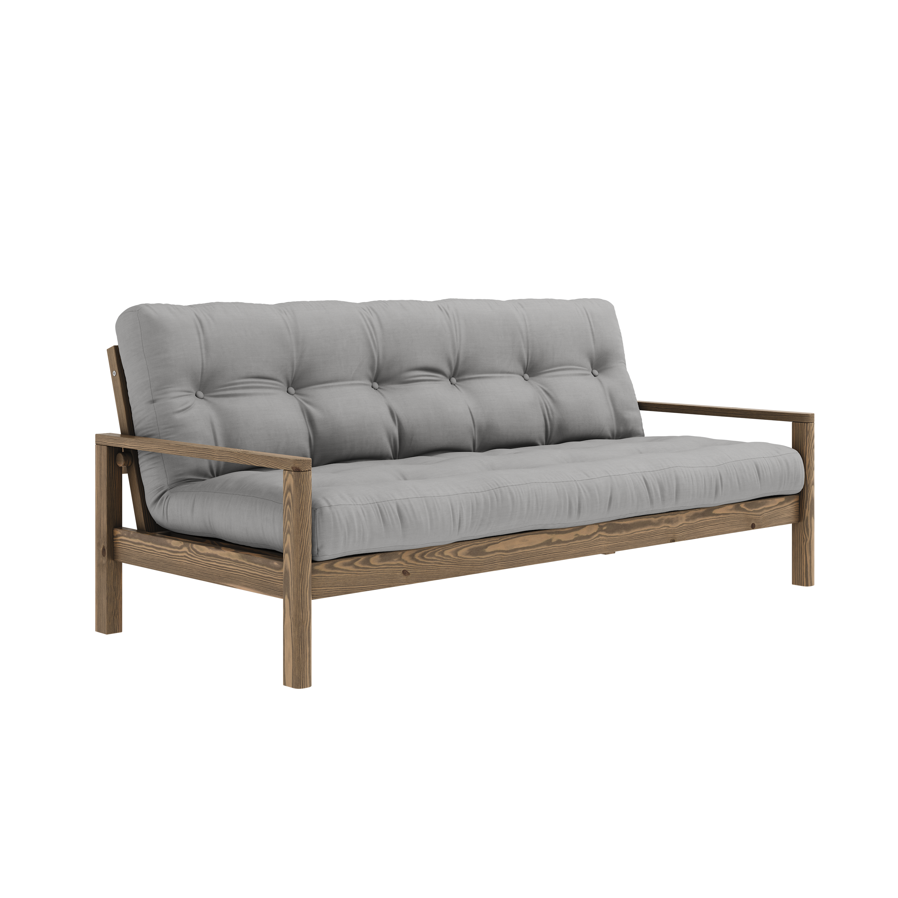 KNOB CAROB BROWN W. 5-LAYER MIXED MATTRESS GREY