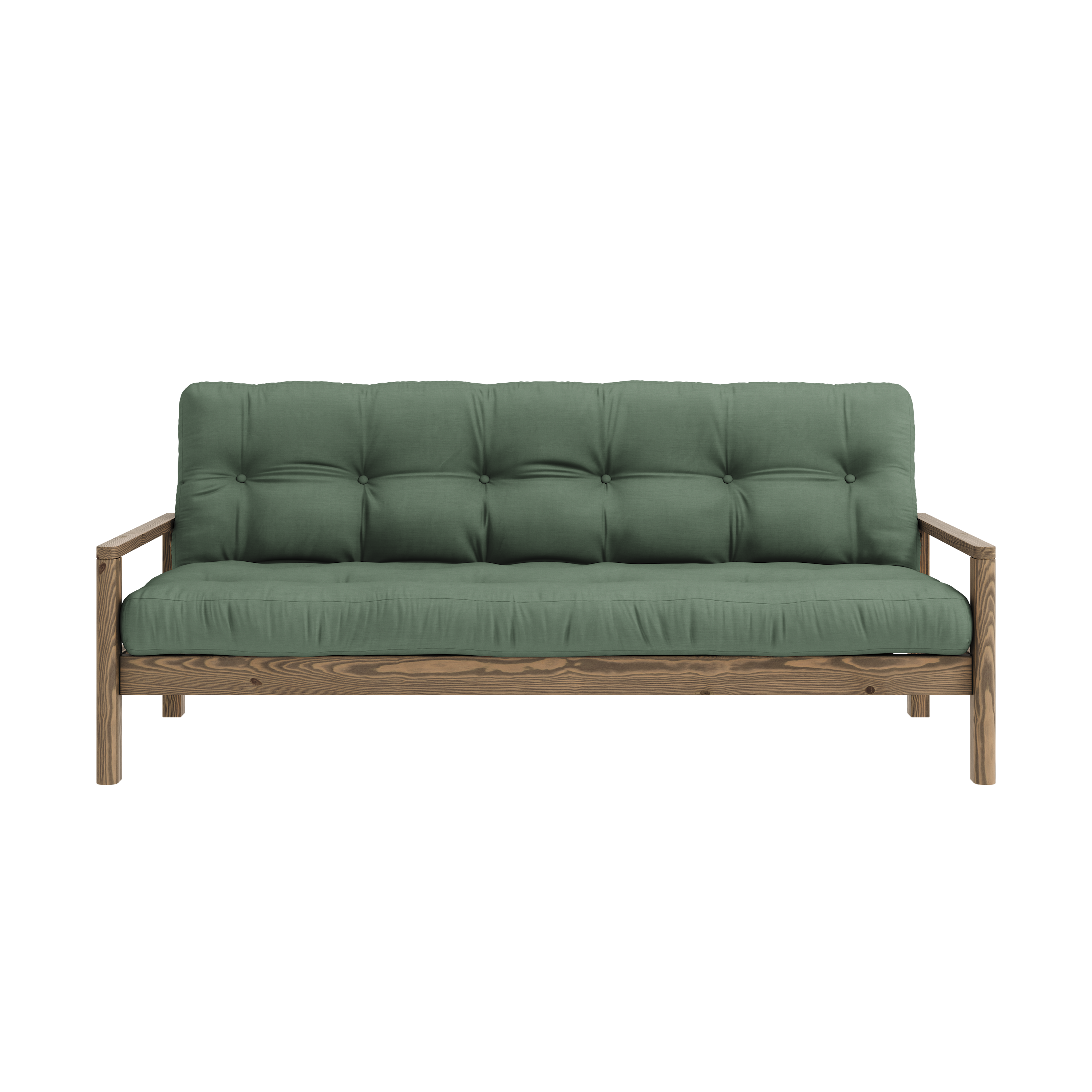 KNOB CAROB BROWN W. 5-LAYER MIXED MATTRESS OLIVE GREEN