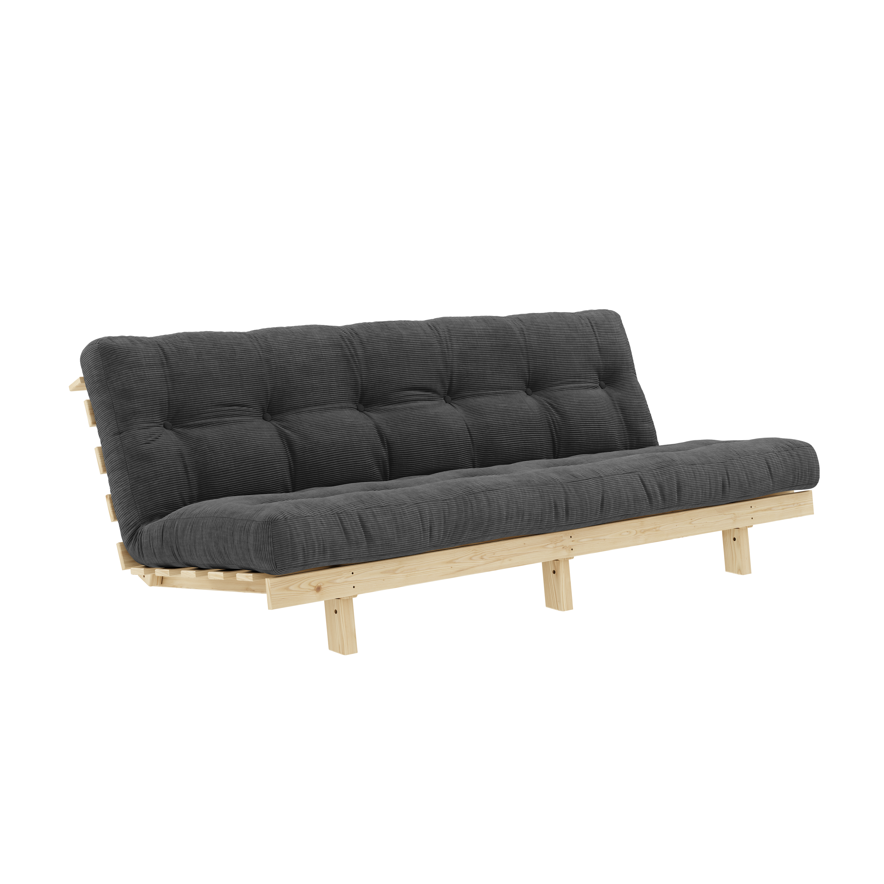 LEAN RAW 130 X 190 W. 5-LAYER MIXED MATTRESS CHARCOAL