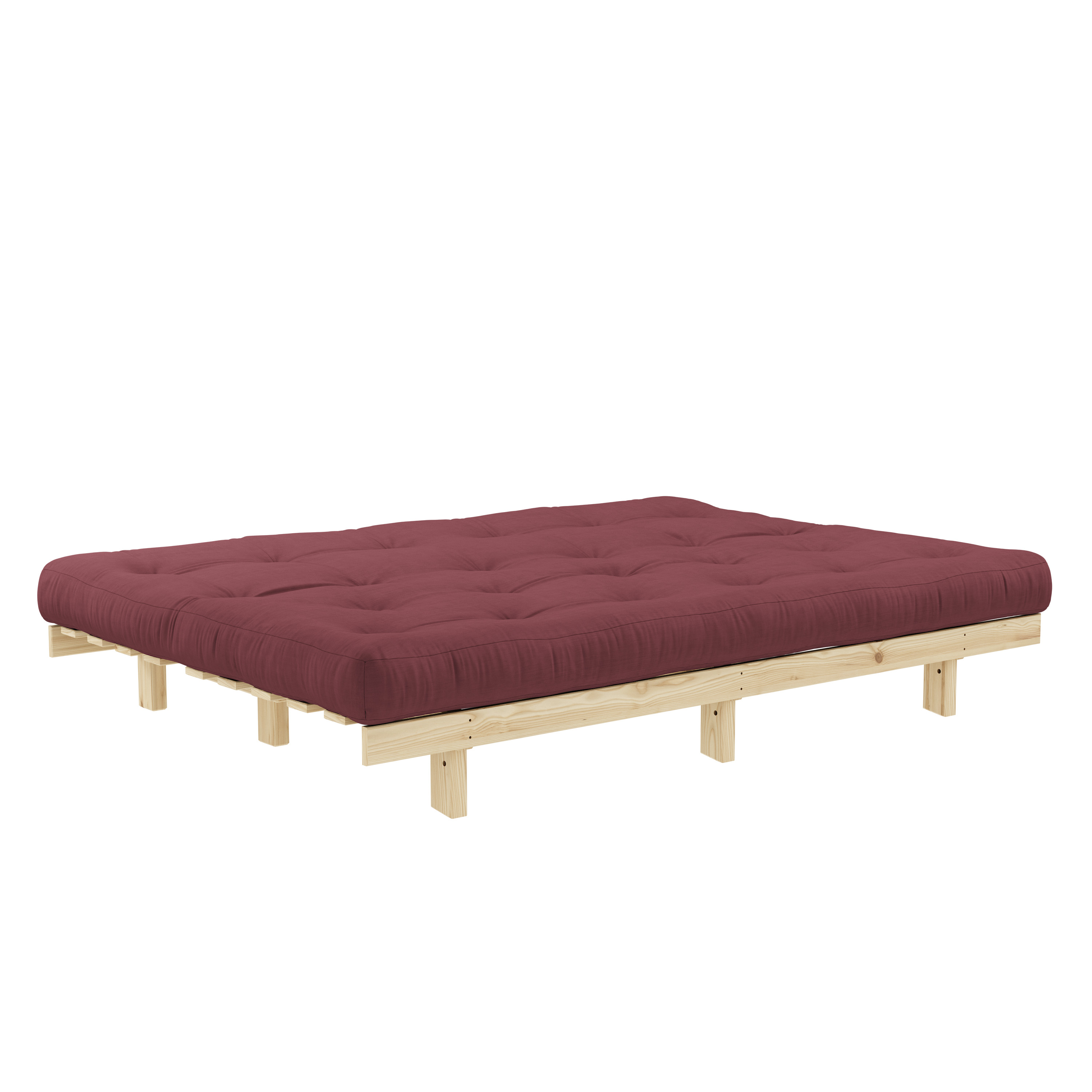 LEAN RAW 130 X 190 W. MATELAS MIXTE 5 COUCHES BORDEAUX