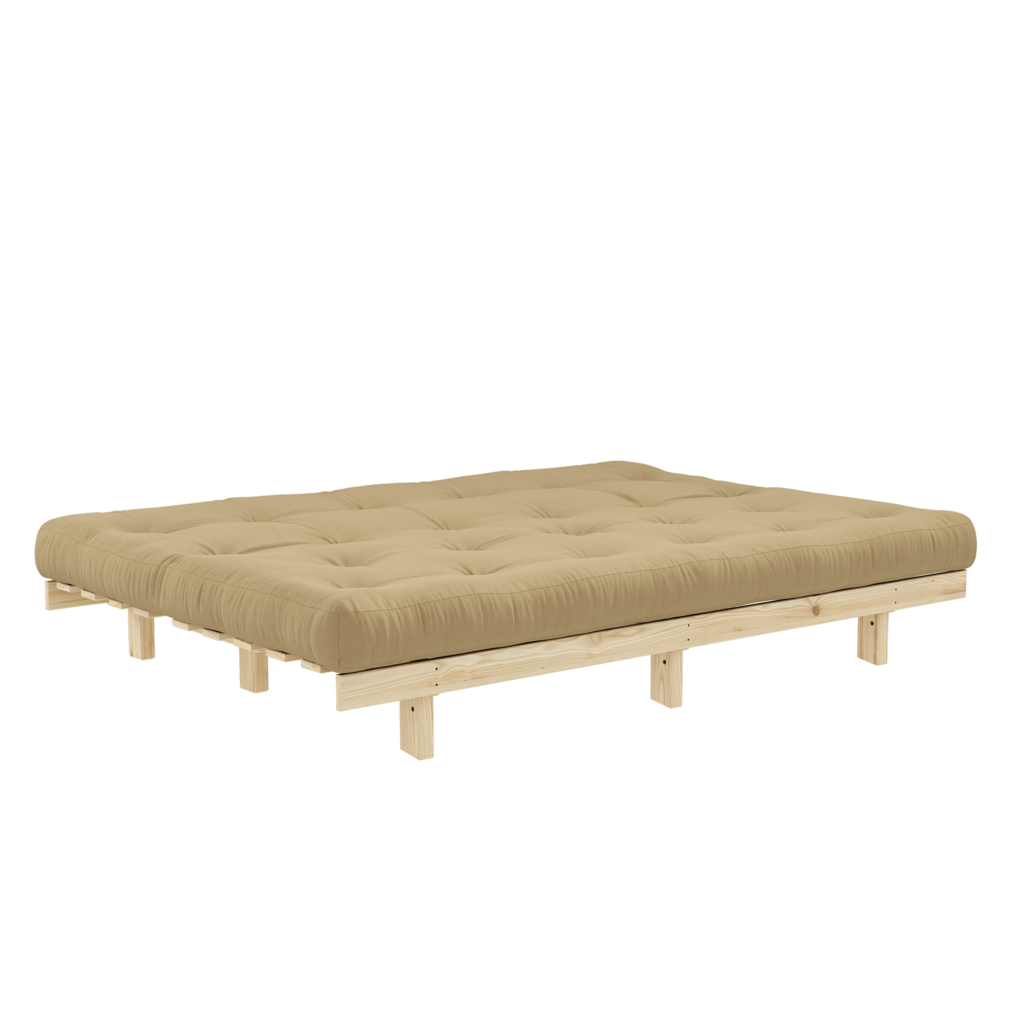 LEAN RAW 130 X 190 L. MATELAS MIXTE 5 COUCHES BLÉ BEIGE
