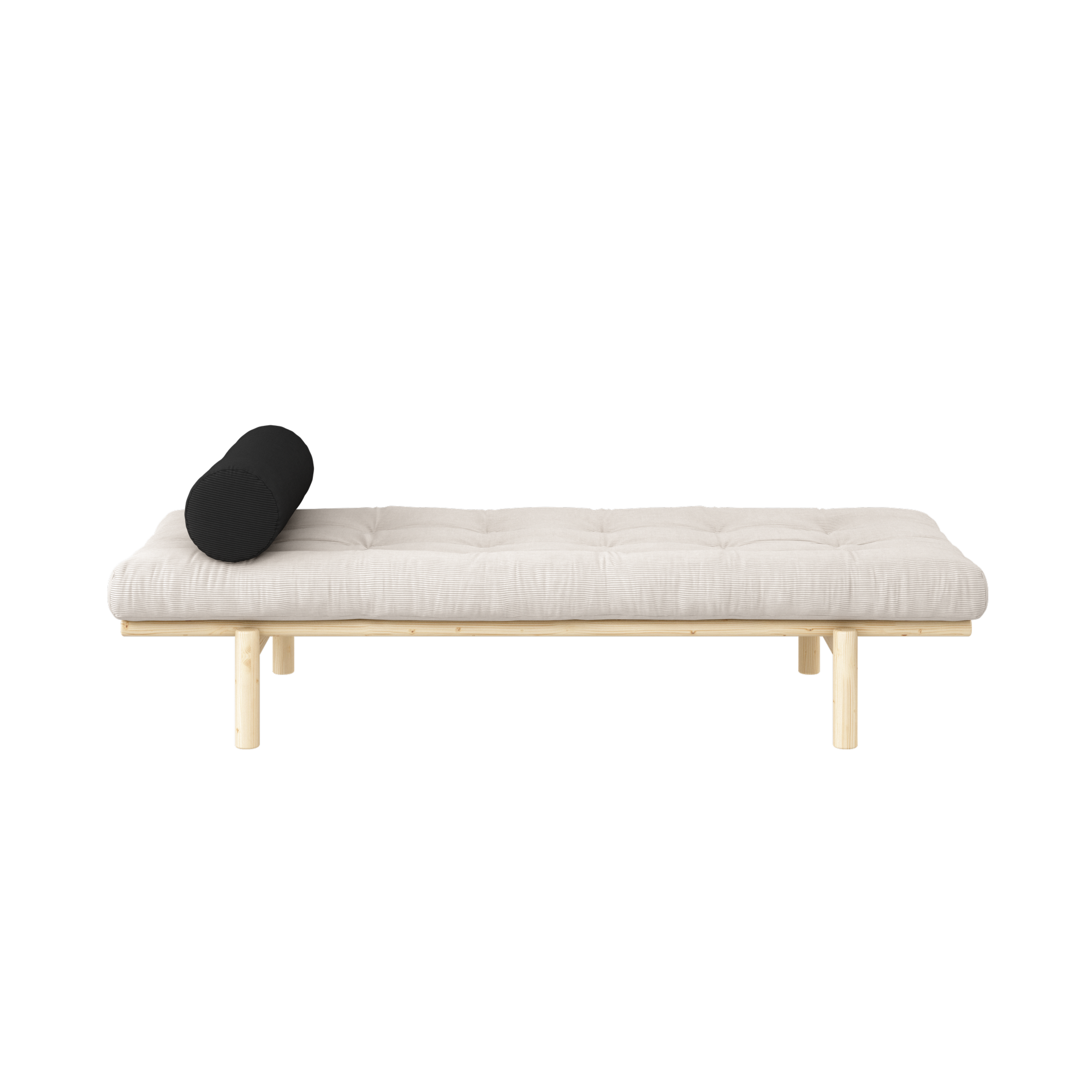 NEXT DAYBED CLEAR LACQUERED W. 4-LAYER MIXED MATTRESS IVORY