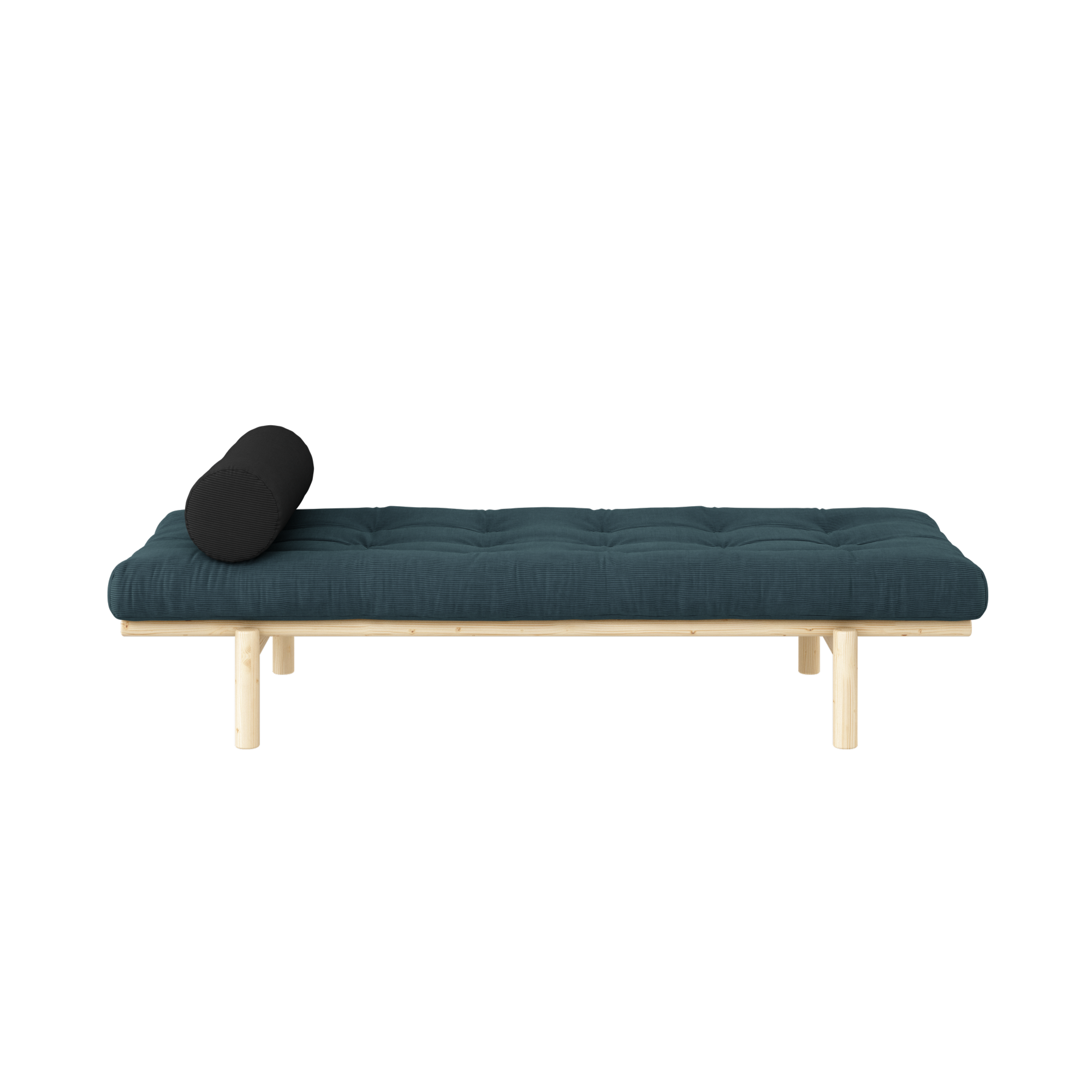NEXT DAYBED CLEAR LACQUERED W. 4-LAYER MIXED MATTRESS PALE BLUE