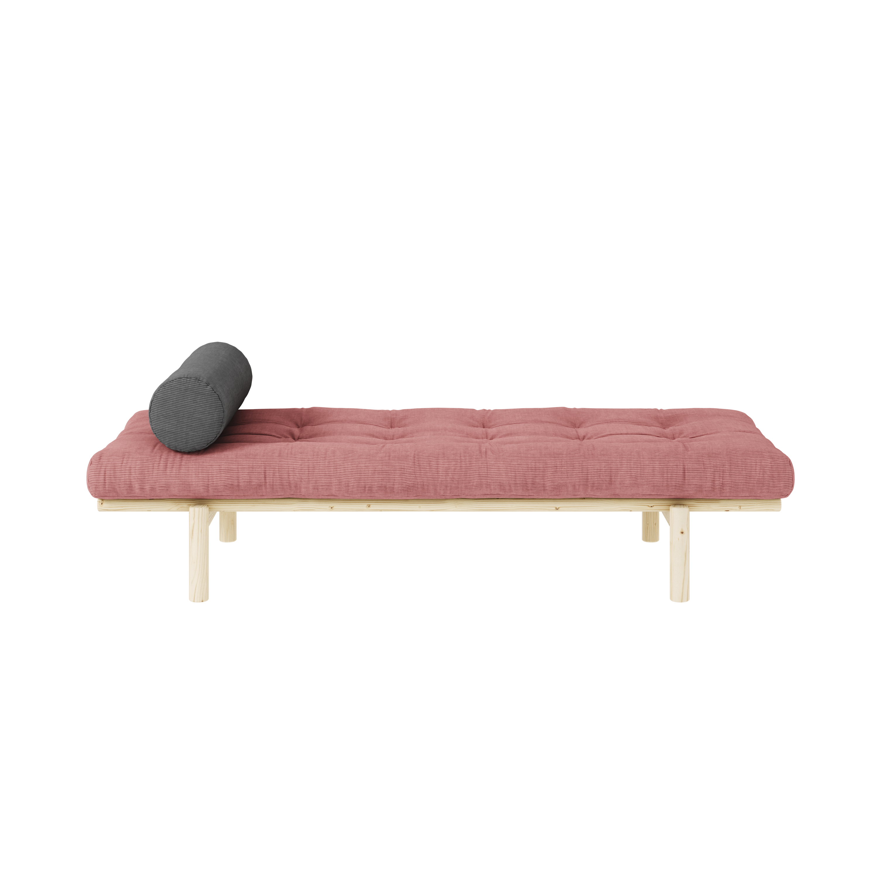 NEXT DAYBED CLEAR LACQUERED W. 4-LAYER MIXED MATTRESS SORBET PINK