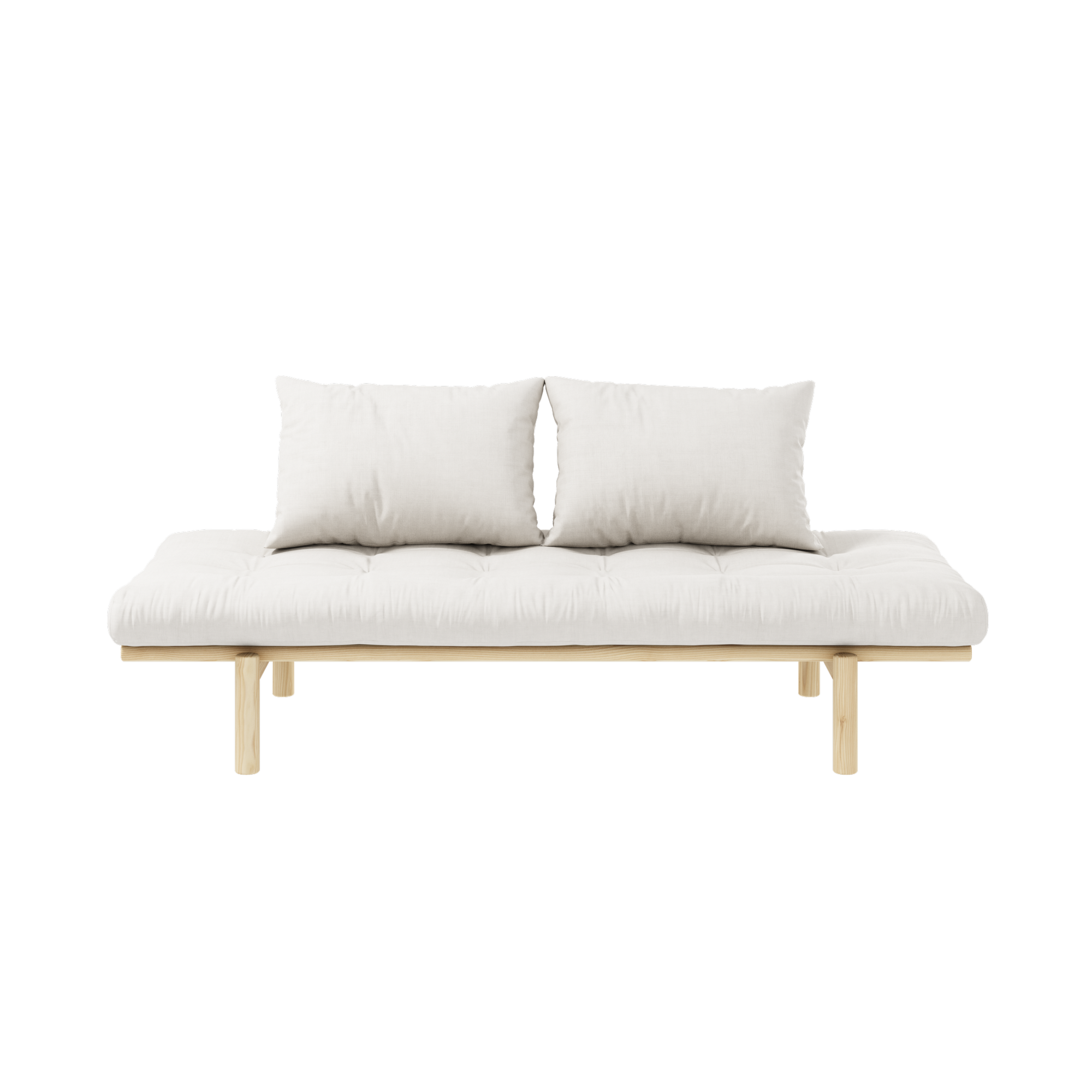 PACE DAYBED CLEAR LACQUERED W. 4-LAYER MIXED MATTRESS NATURAL
