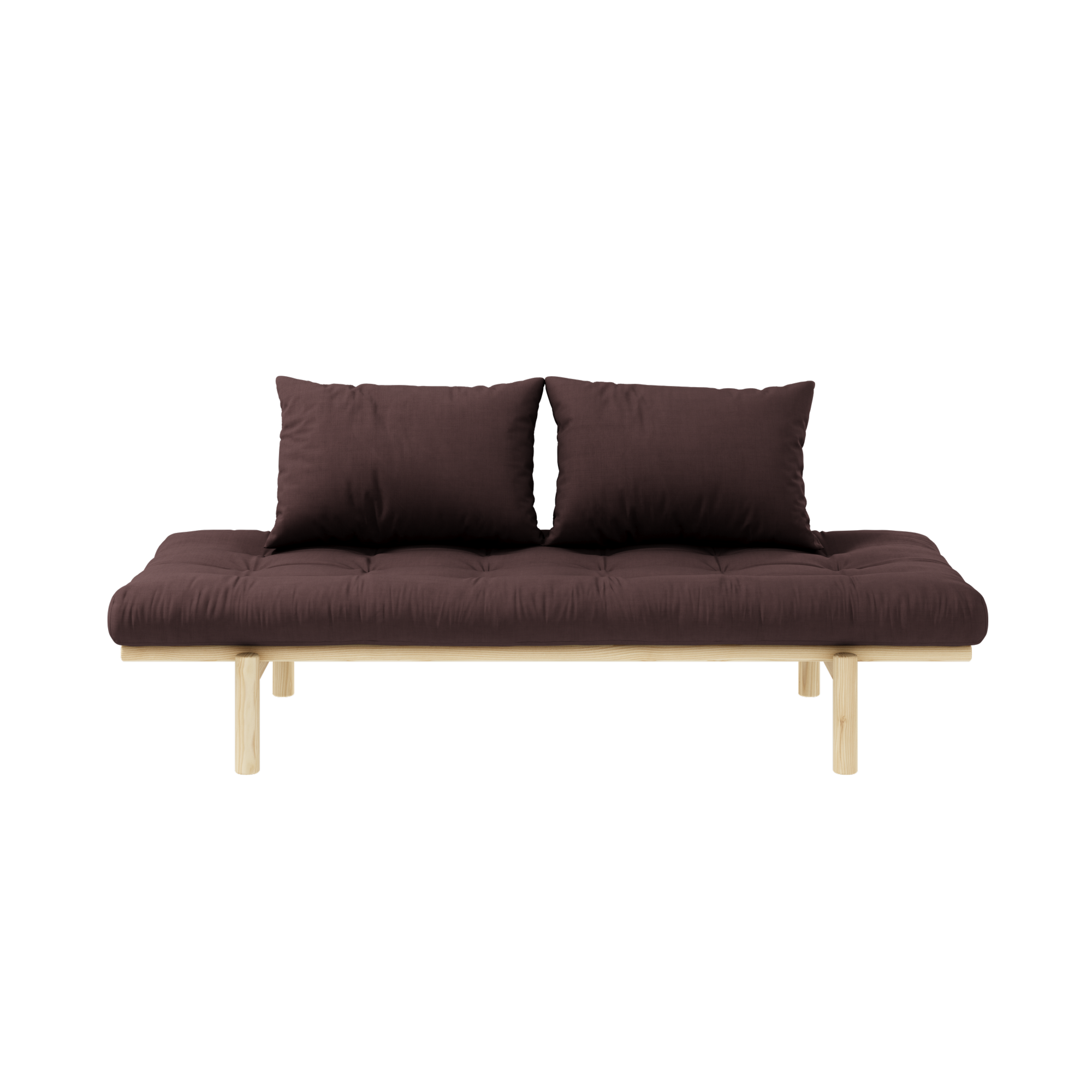 PACE DAYBED CLEAR LACQUERED W. 4-LAYER MIXED MATTRESS BROWN
