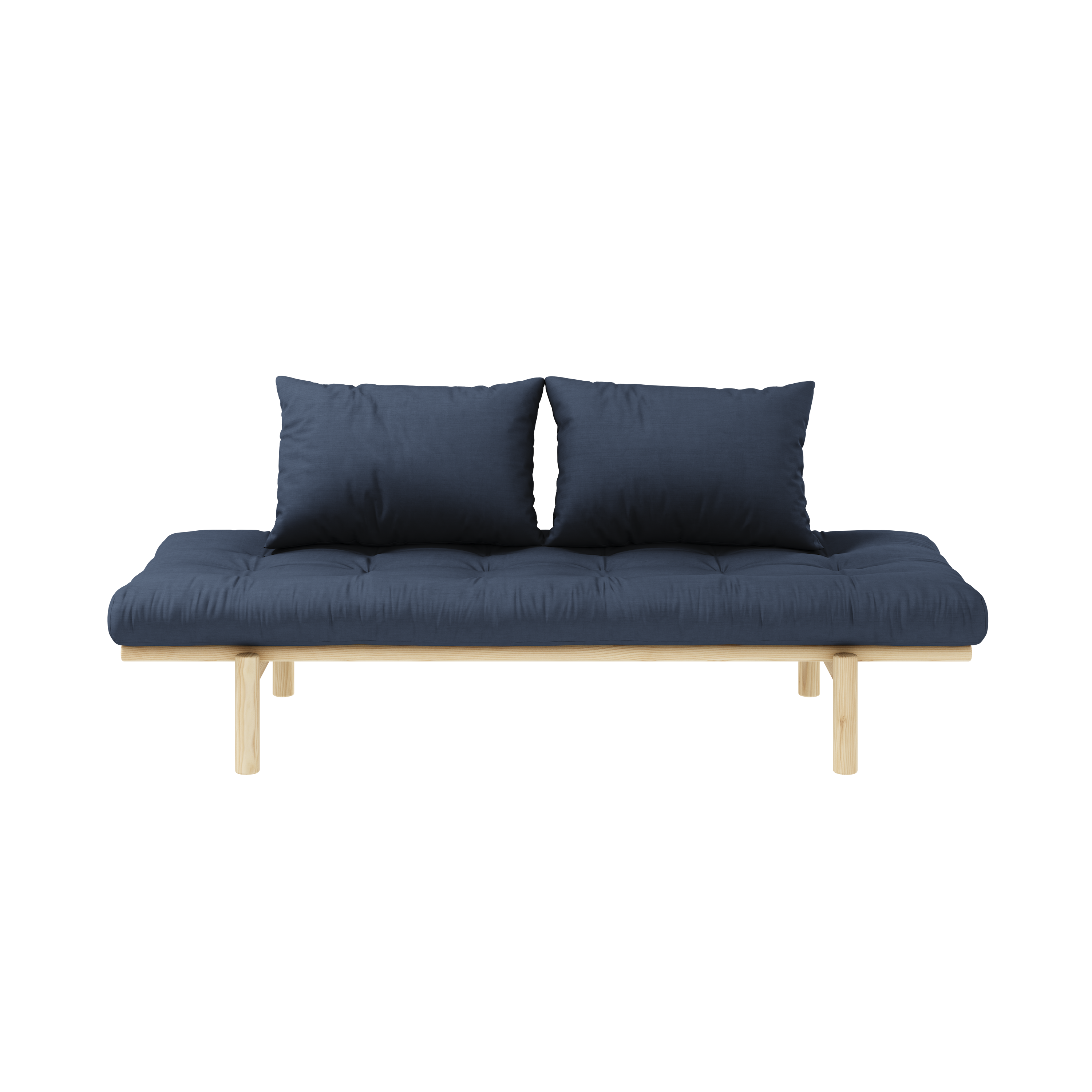 PACE DAYBED CLEAR LACQUERED W. 4-LAYER MIXED MATTRESS NAVY