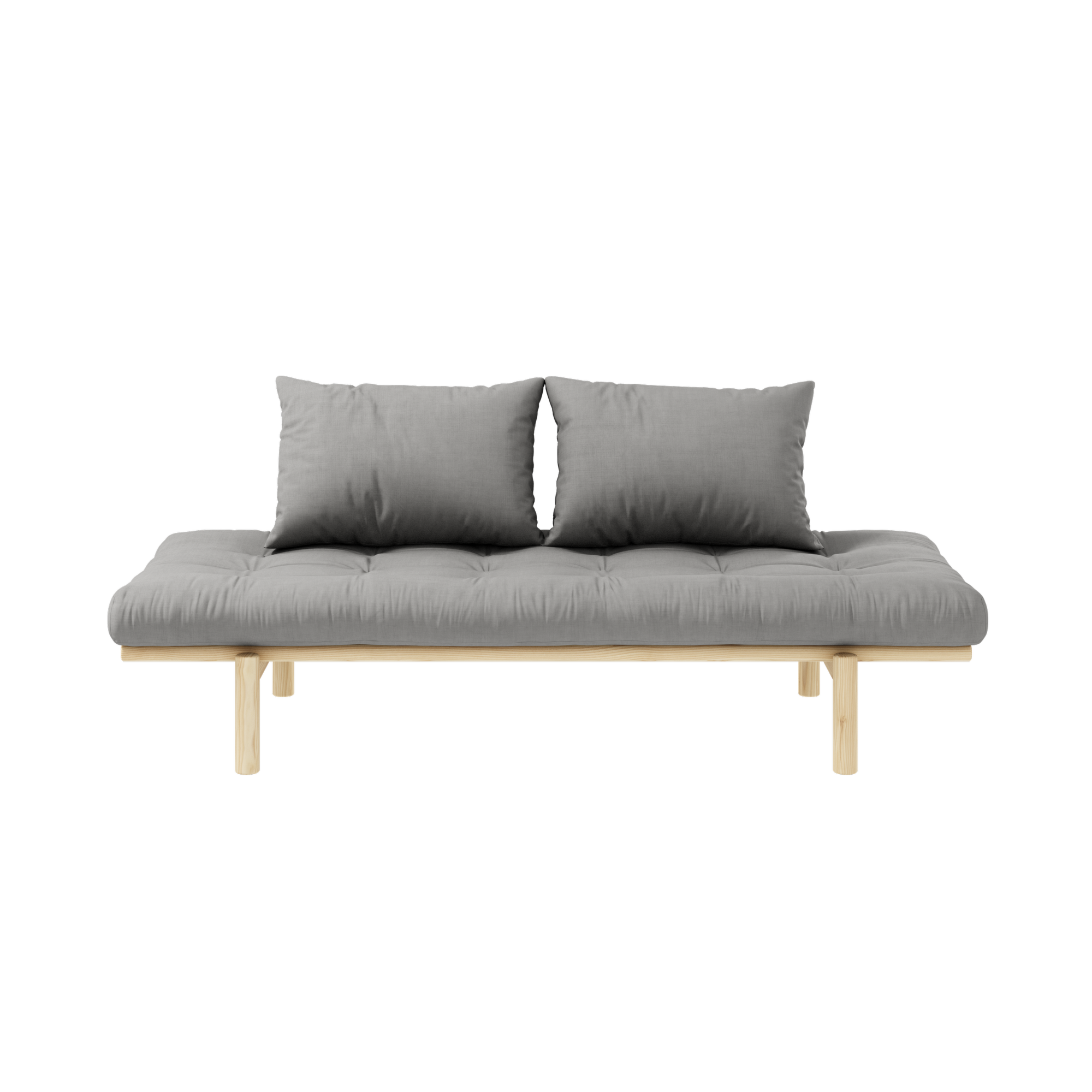 LIT-BANQUETTE PACE, LAQUÉ TRANSPARENT AVEC MATELAS MIXTE 4 COUCHES GRIS