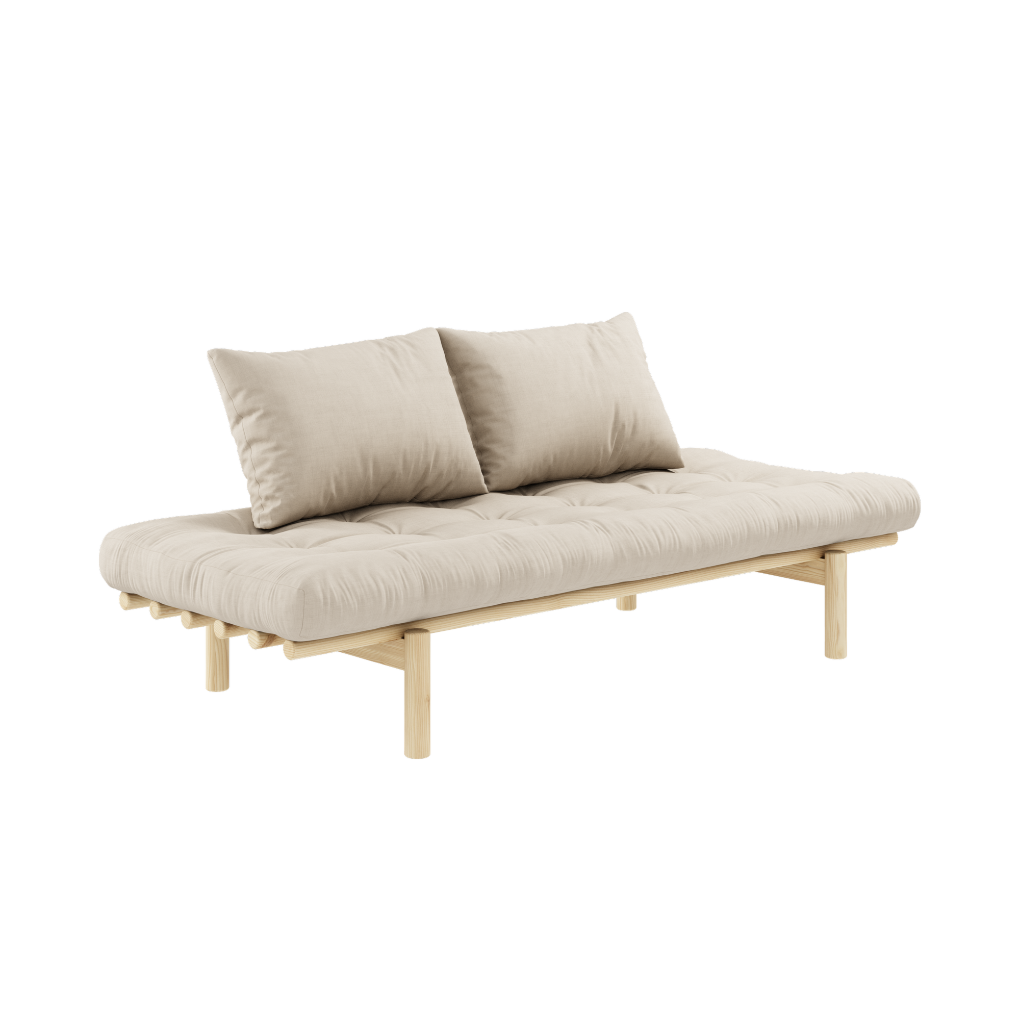 CANAPÉ-LIT PACE LAQUÉ TRANSPARENT AVEC MATELAS MIXTE 4 COUCHES BEIGE