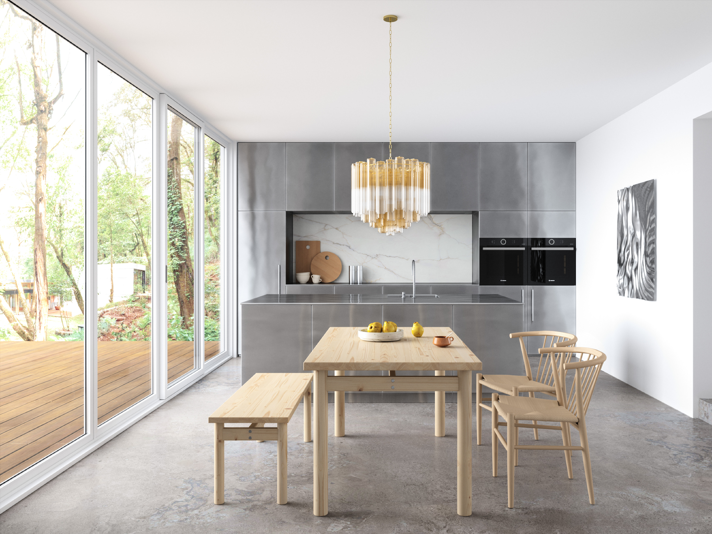 PACE DINING TABLE CLEAR LACQUERED