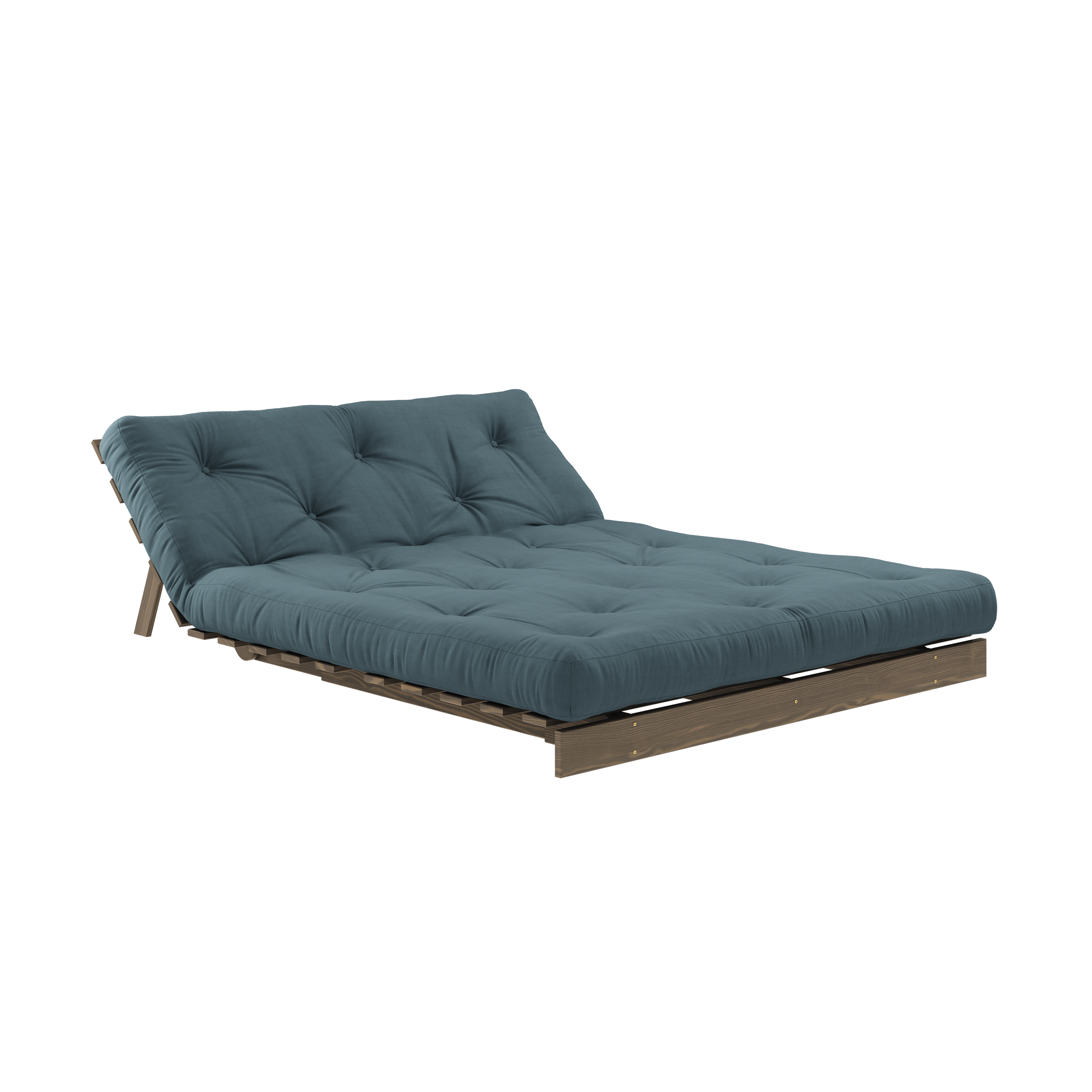 ROOTS CAROB BROWN 140 X 200 W. ROOTS MATTRESS PETROL BLUE