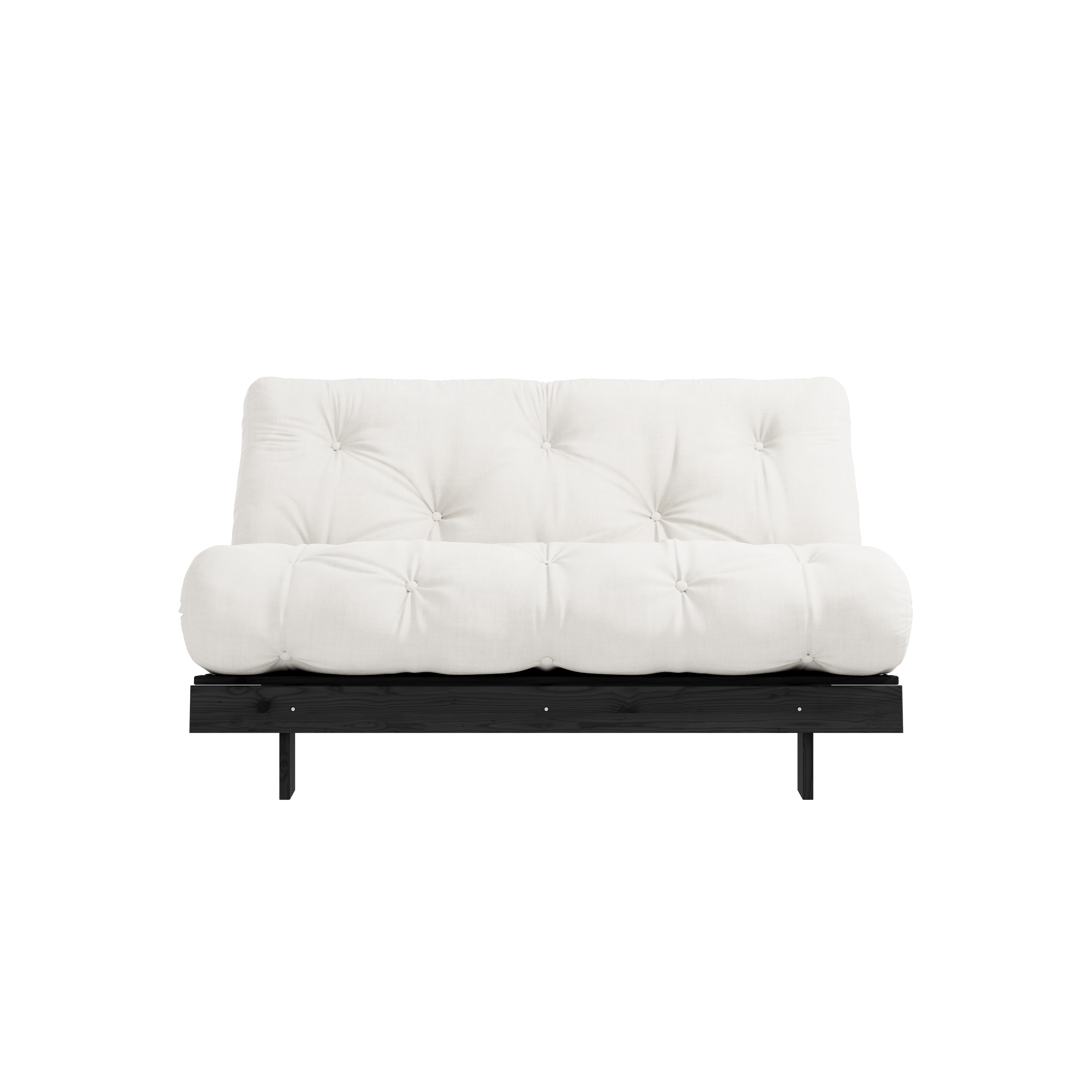 ROOTS BLACK NIGHT LACQUERED 140 X 200 W. ROOTS MATTRESS NATURAL