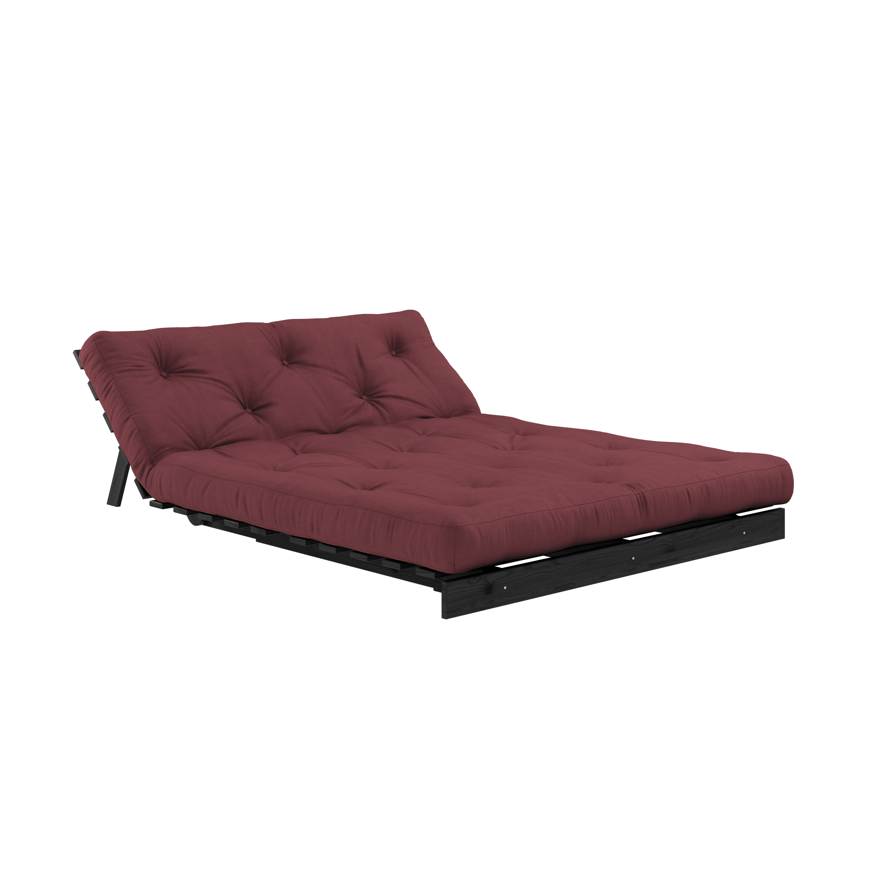 ROOTS BLACK NIGHT LACQUERED 140 X 200 W. ROOTS MATTRESS BORDEAUX