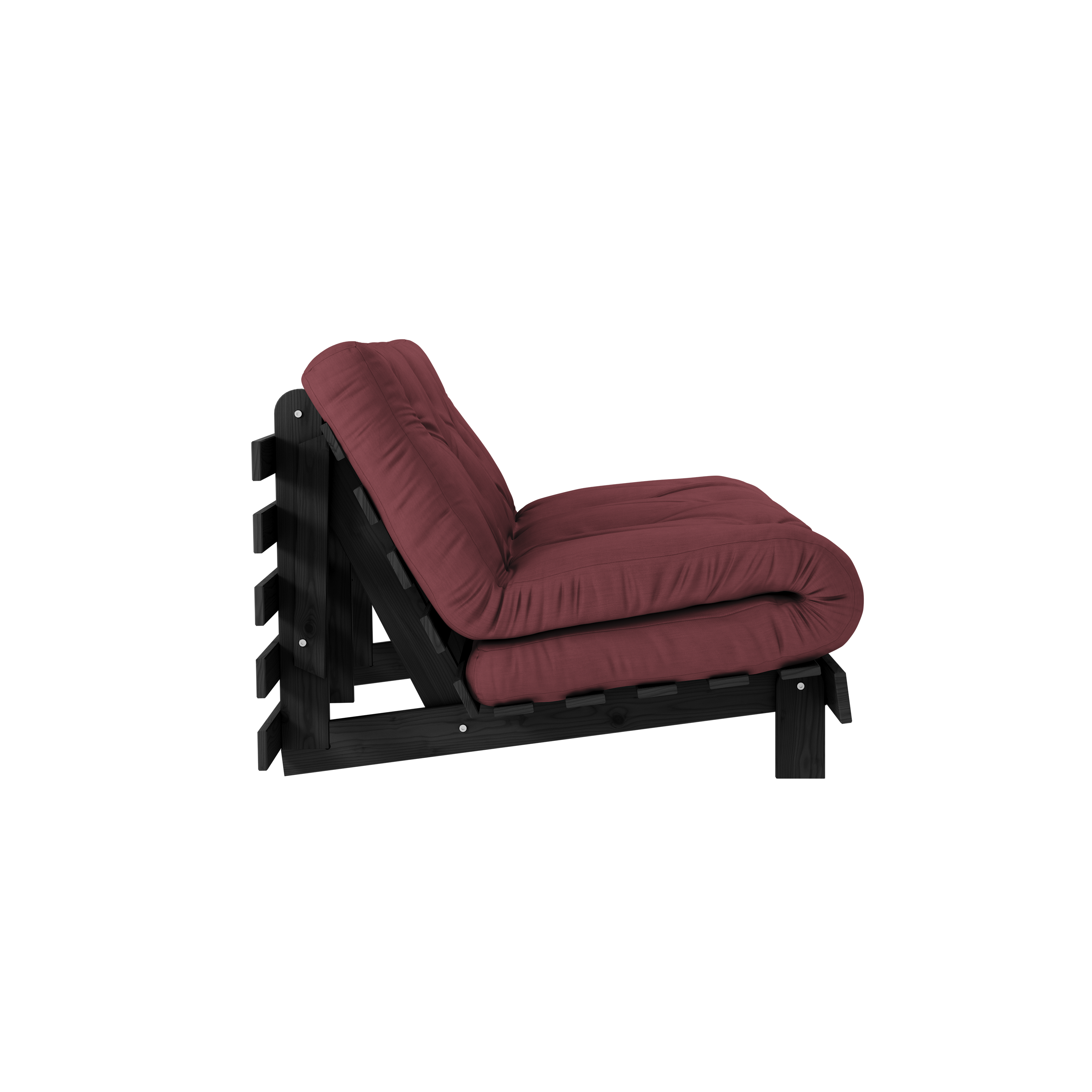 ROOTS BLACK NIGHT LACQUERED 140 X 200 W. ROOTS MATTRESS BORDEAUX
