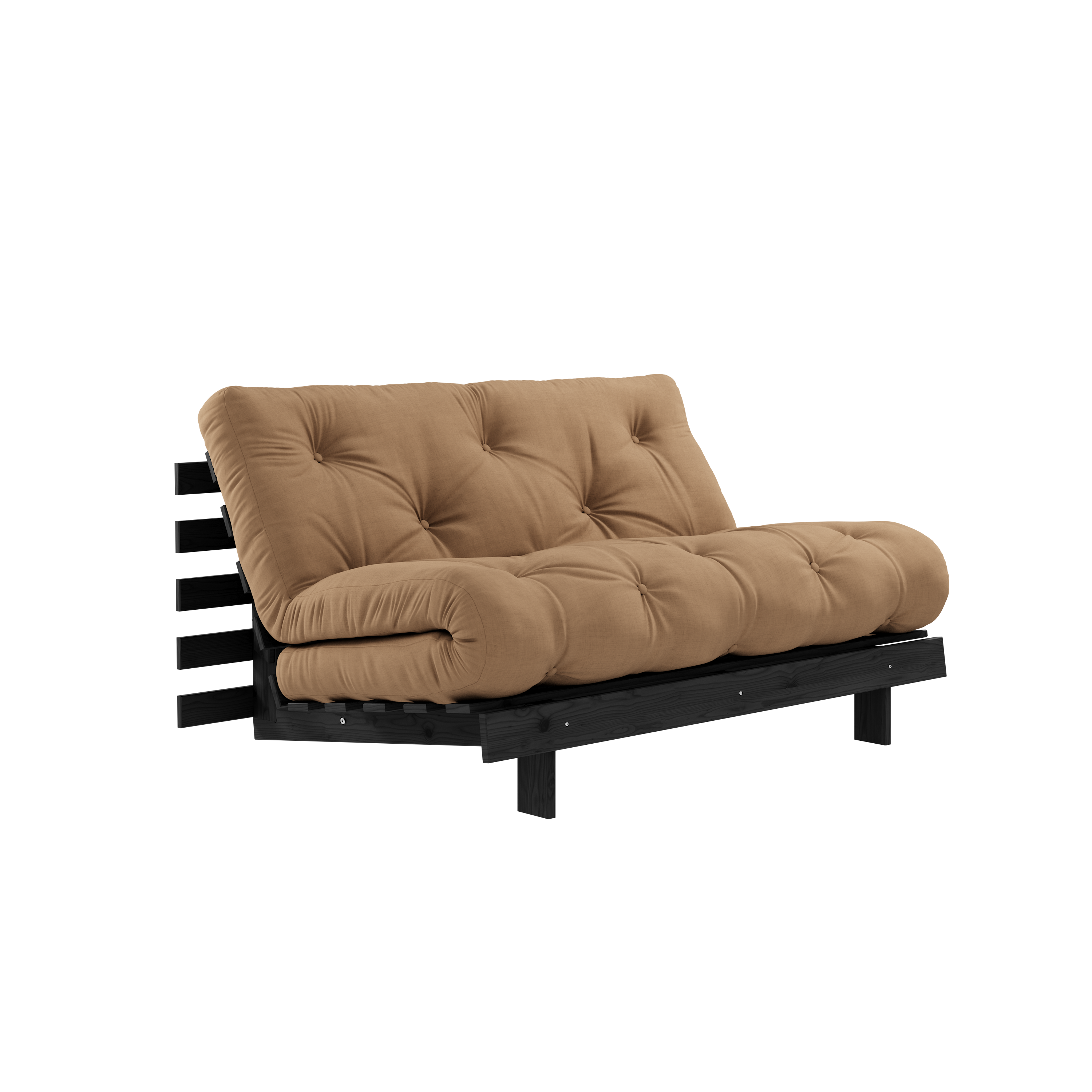 ROOTS BLACK NIGHT LACQUERED 140 X 200 W. ROOTS MATTRESS MOCCA