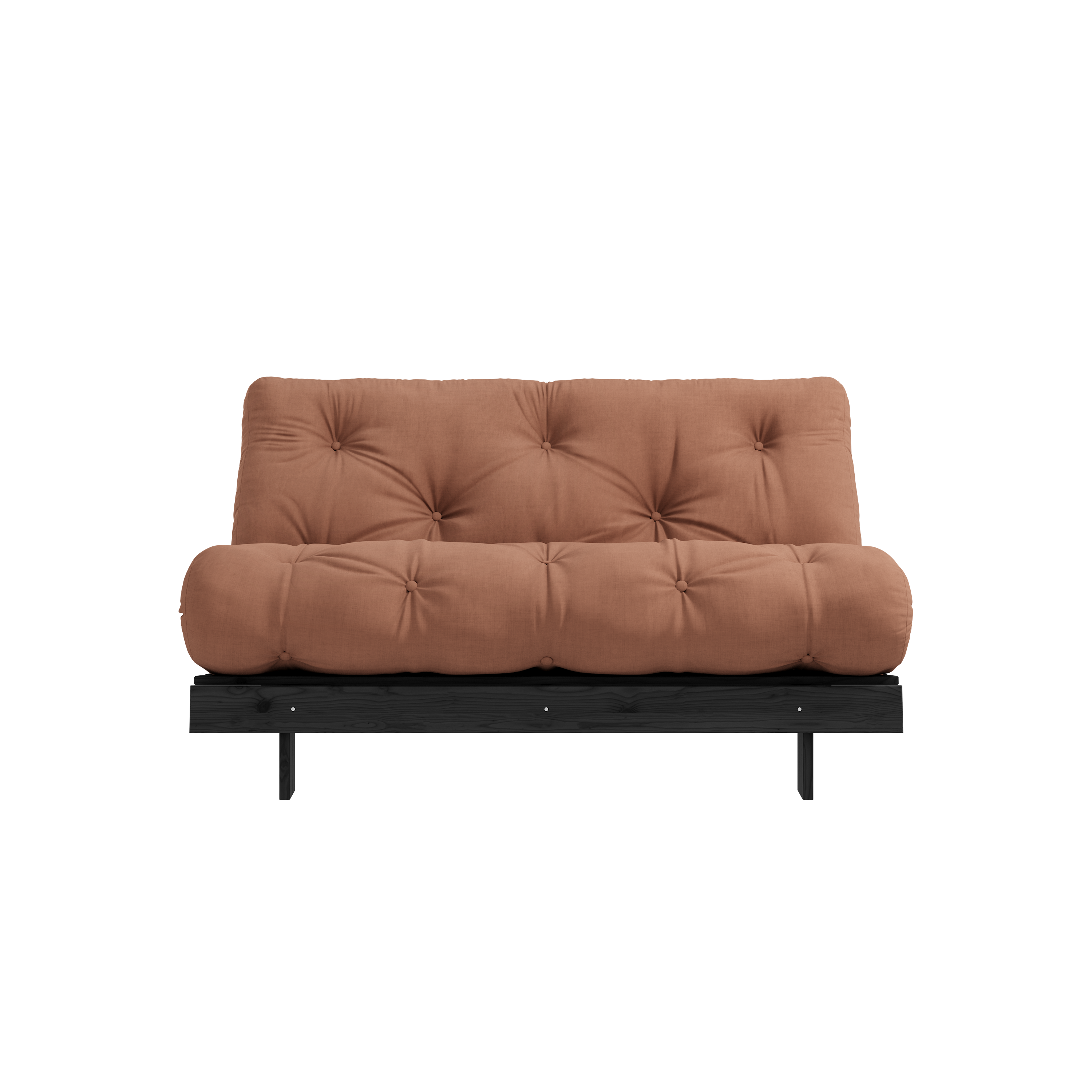ROOTS BLACK NIGHT LACQUERED 140 X 200 W. ROOTS MATTRESS CLAY BROWN