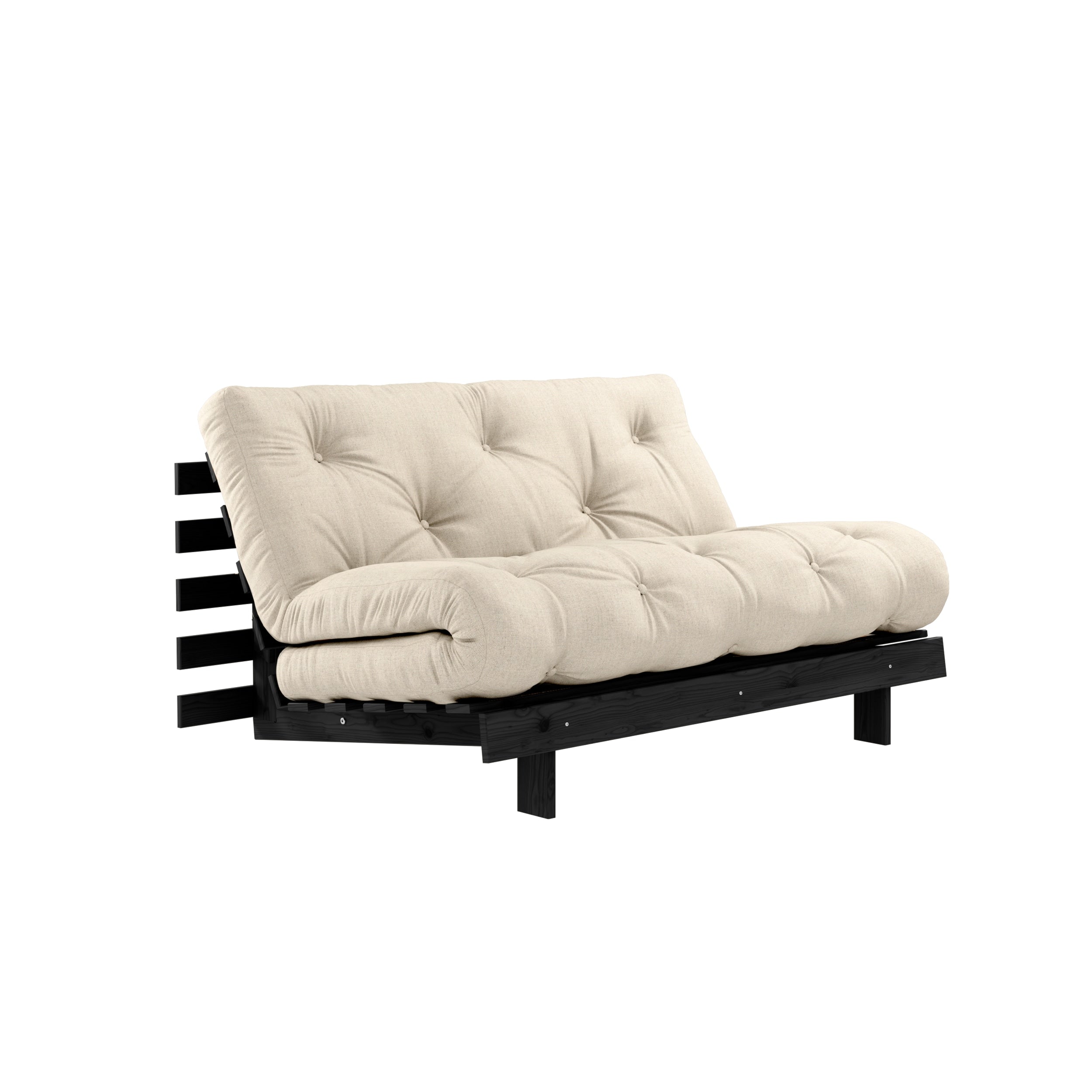 ROOTS BLACK NIGHT LACQUERED 140 X 200 W. ROOTS MATTRESS LINEN