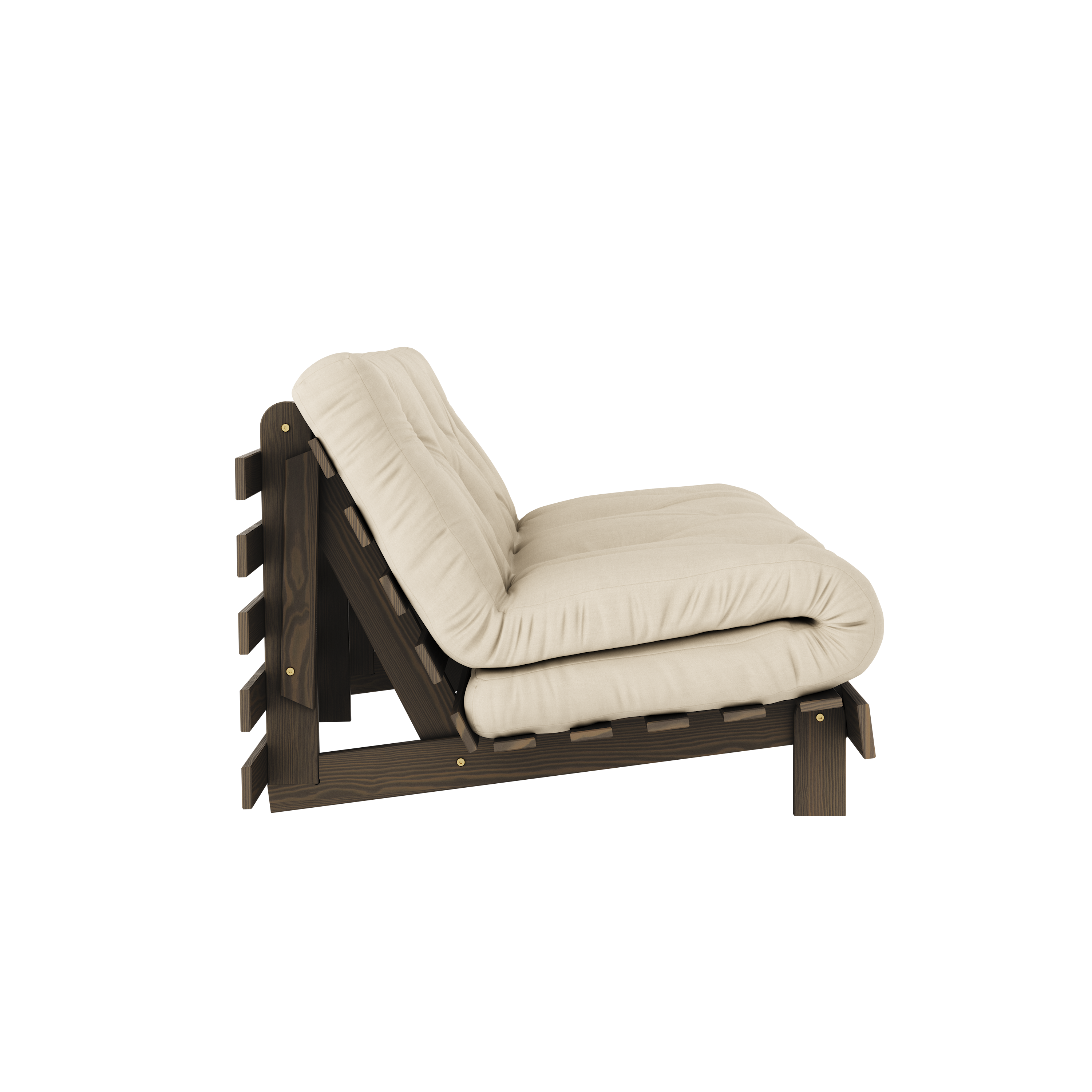 ROOTS CAROB BRUN 160 X 200 AVEC MATELAS ROOTS BEIGE