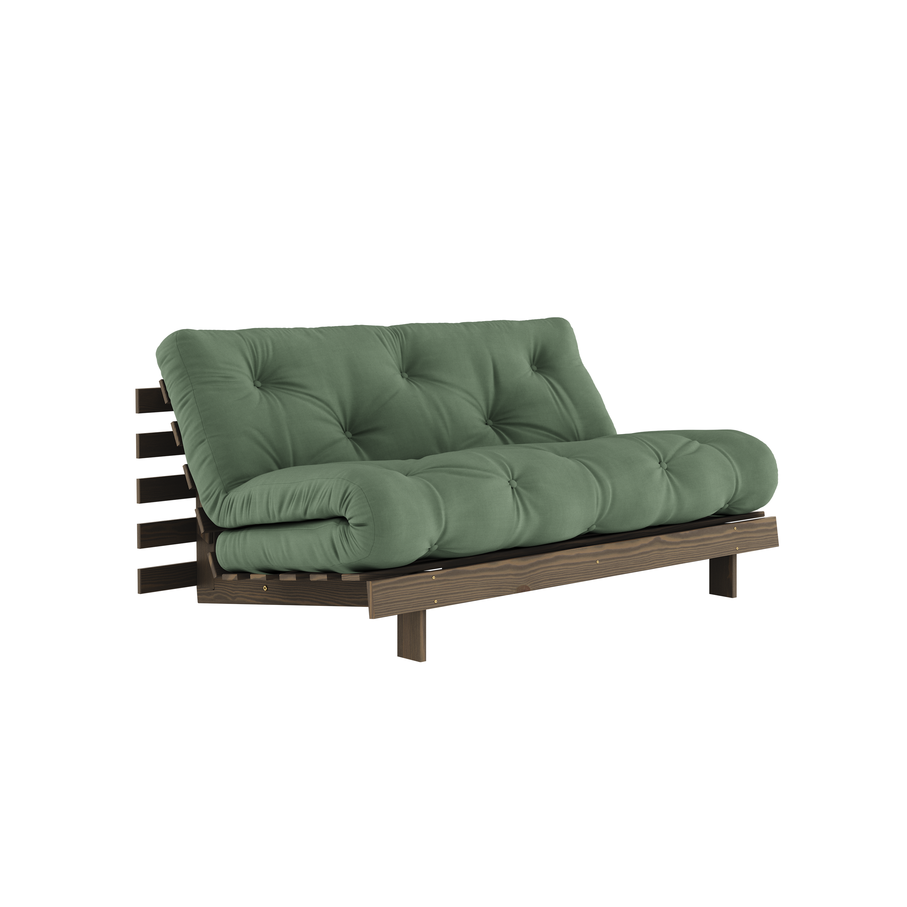 ROOTS CAROB BROWN 160 X 200 W. ROOTS MATTRESS OLIVE GREEN