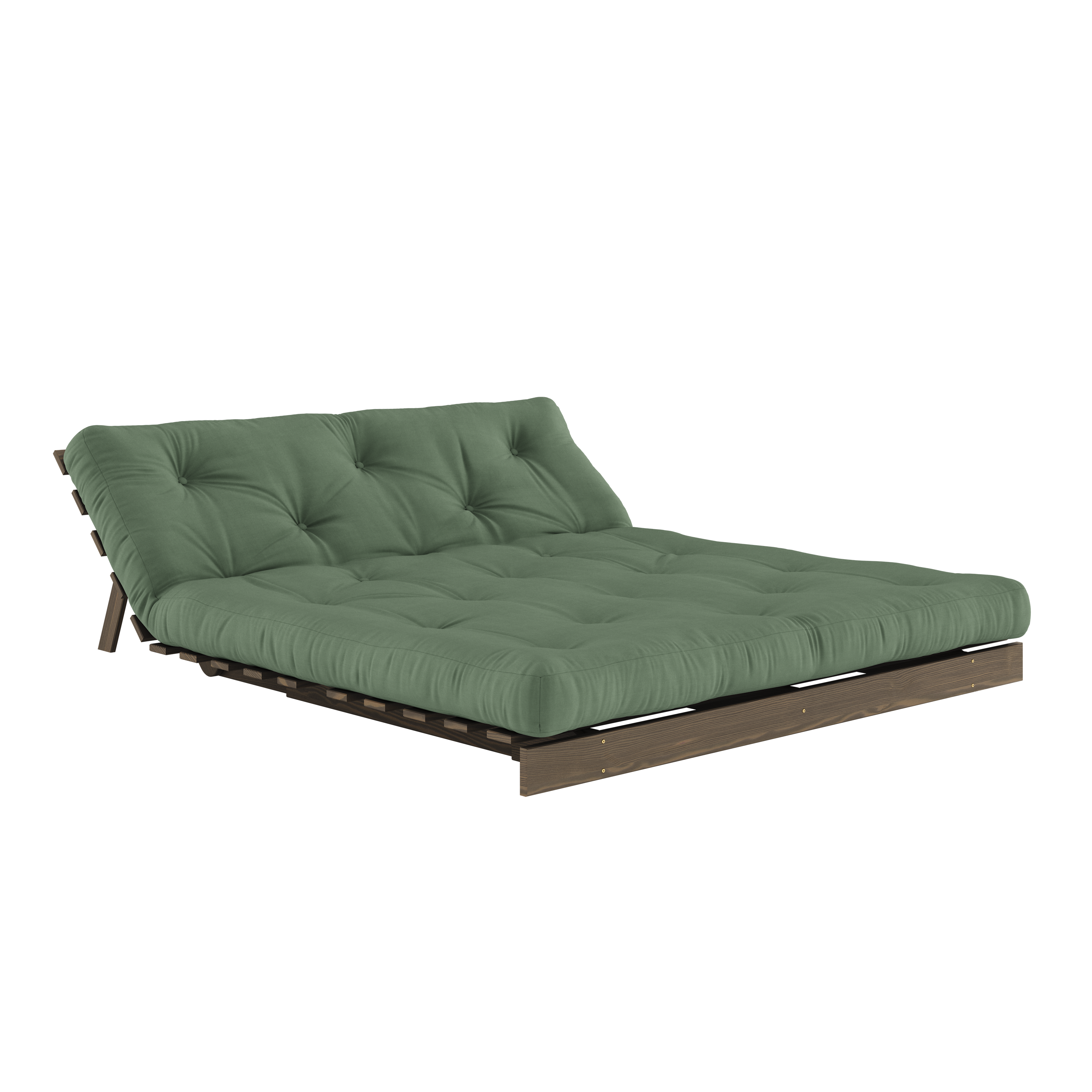 ROOTS CAROB BROWN 160 X 200 W. ROOTS MATTRESS OLIVE GREEN