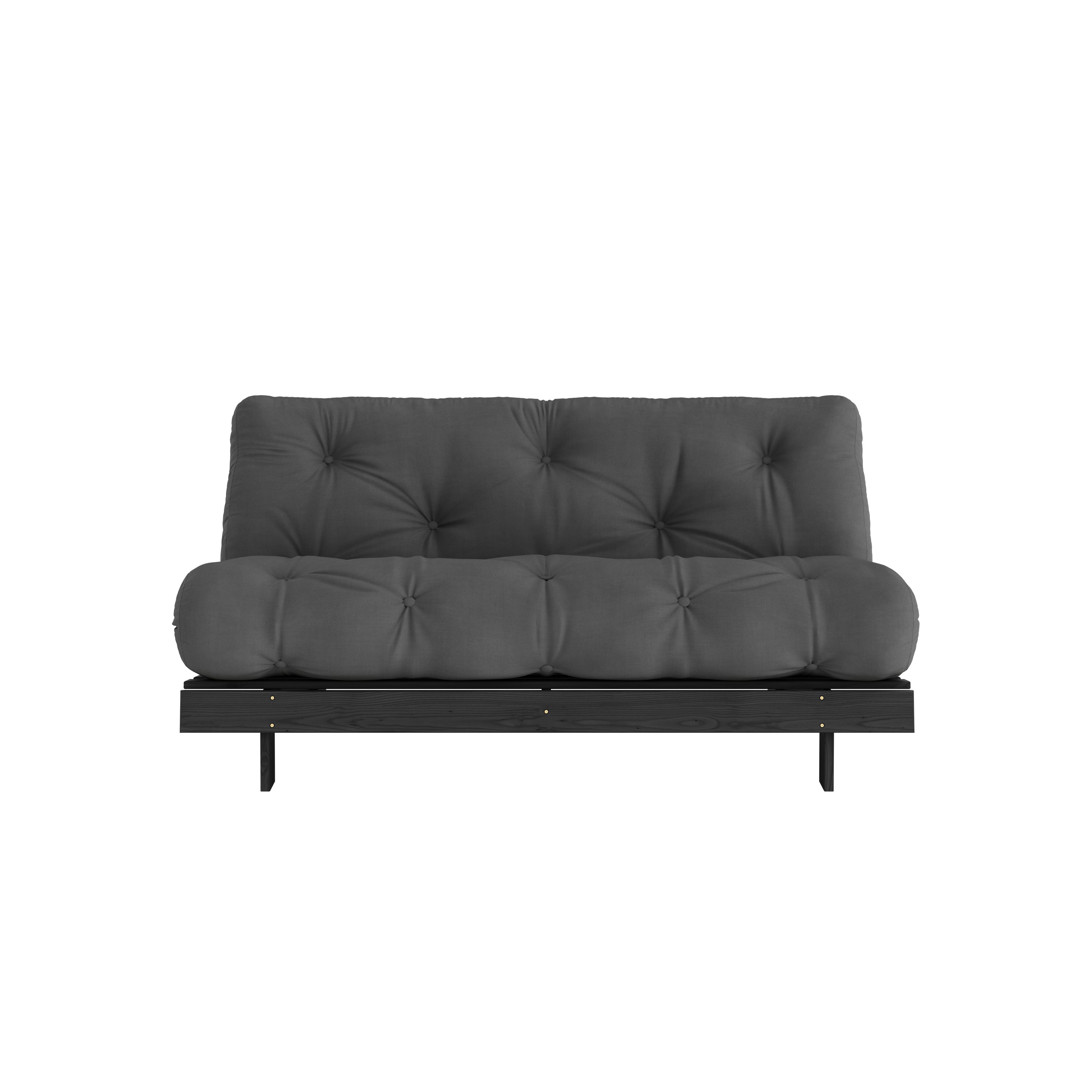 ROOTS BLACK NIGHT LACQUERED 160 X 200 W. ROOTS MATTRESS DARK GREY